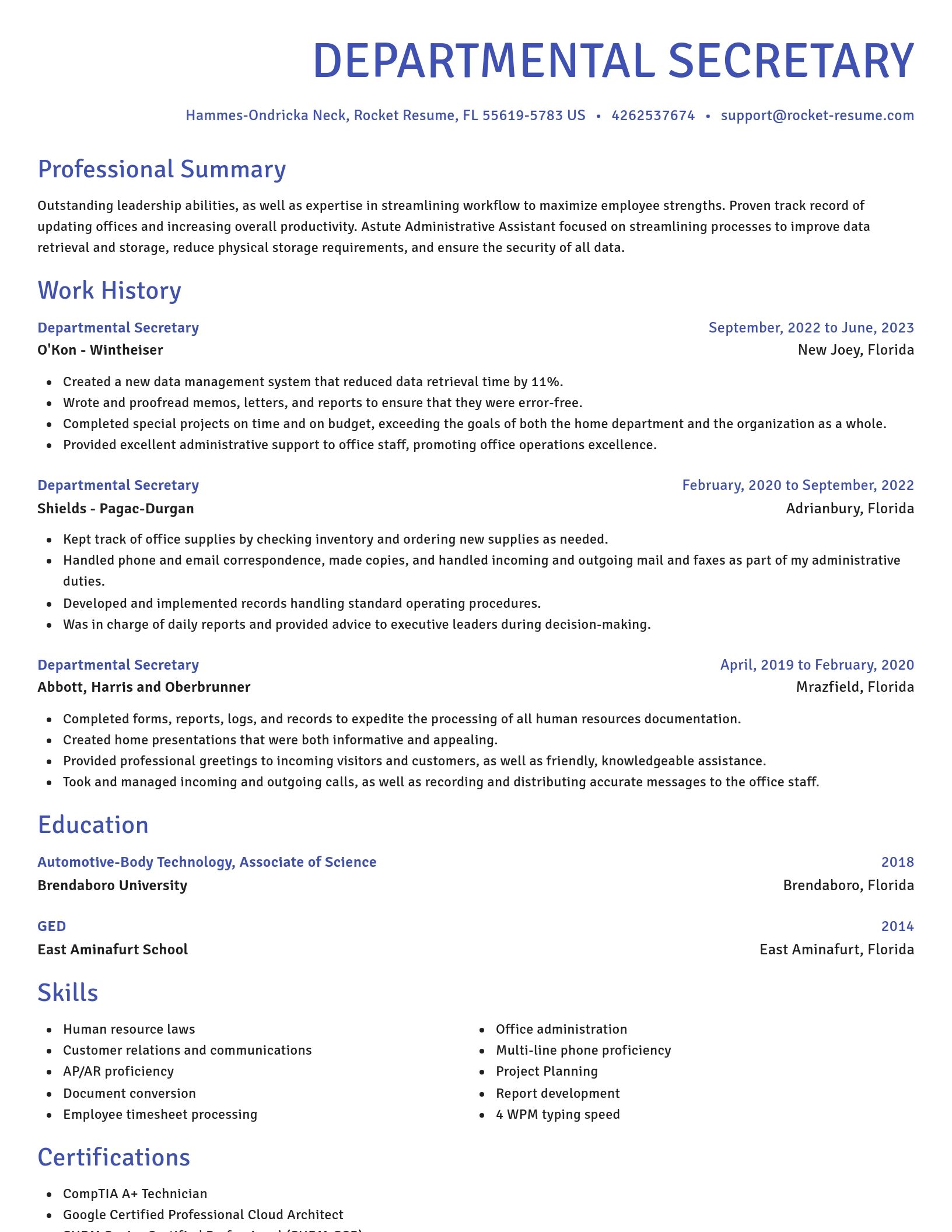 Novel resume template