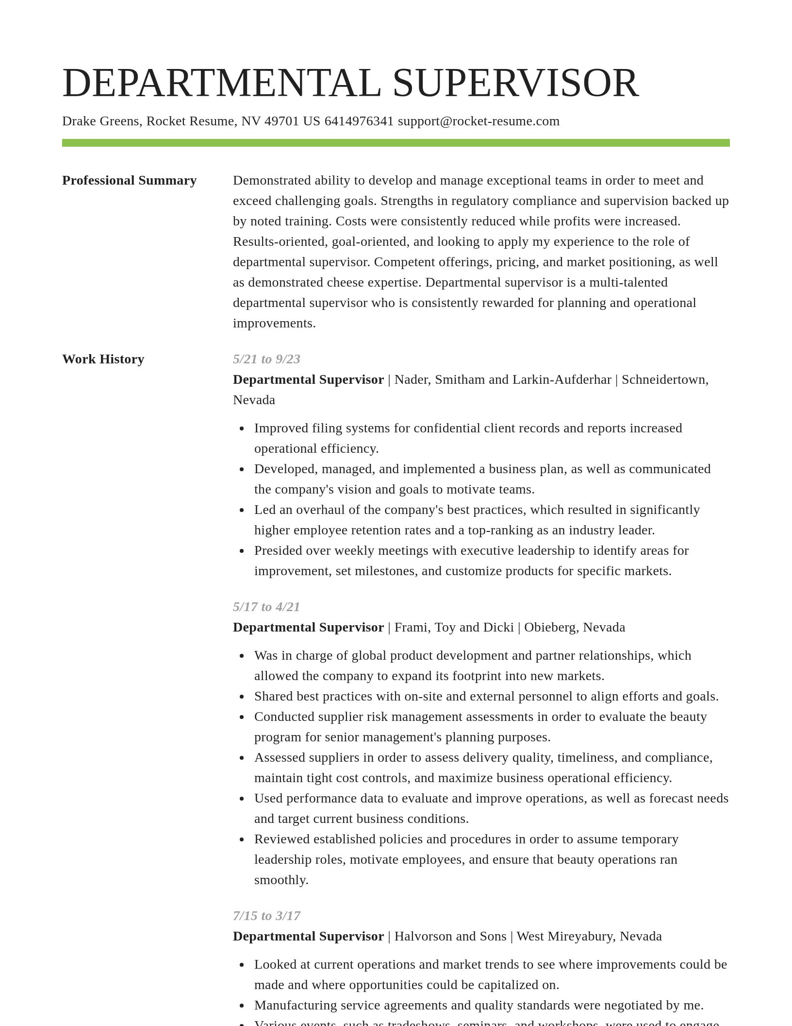 Smart resume template