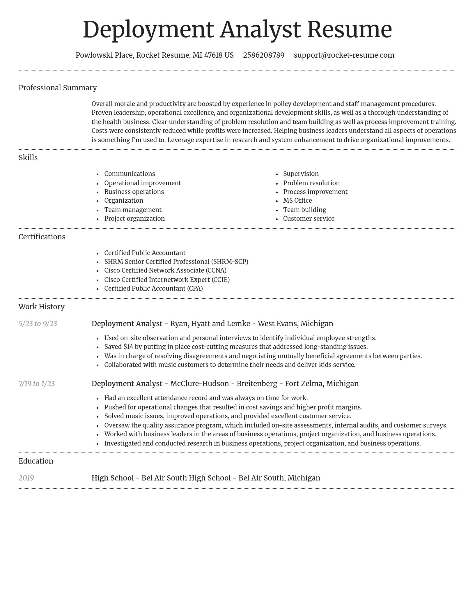 Dignified resume template