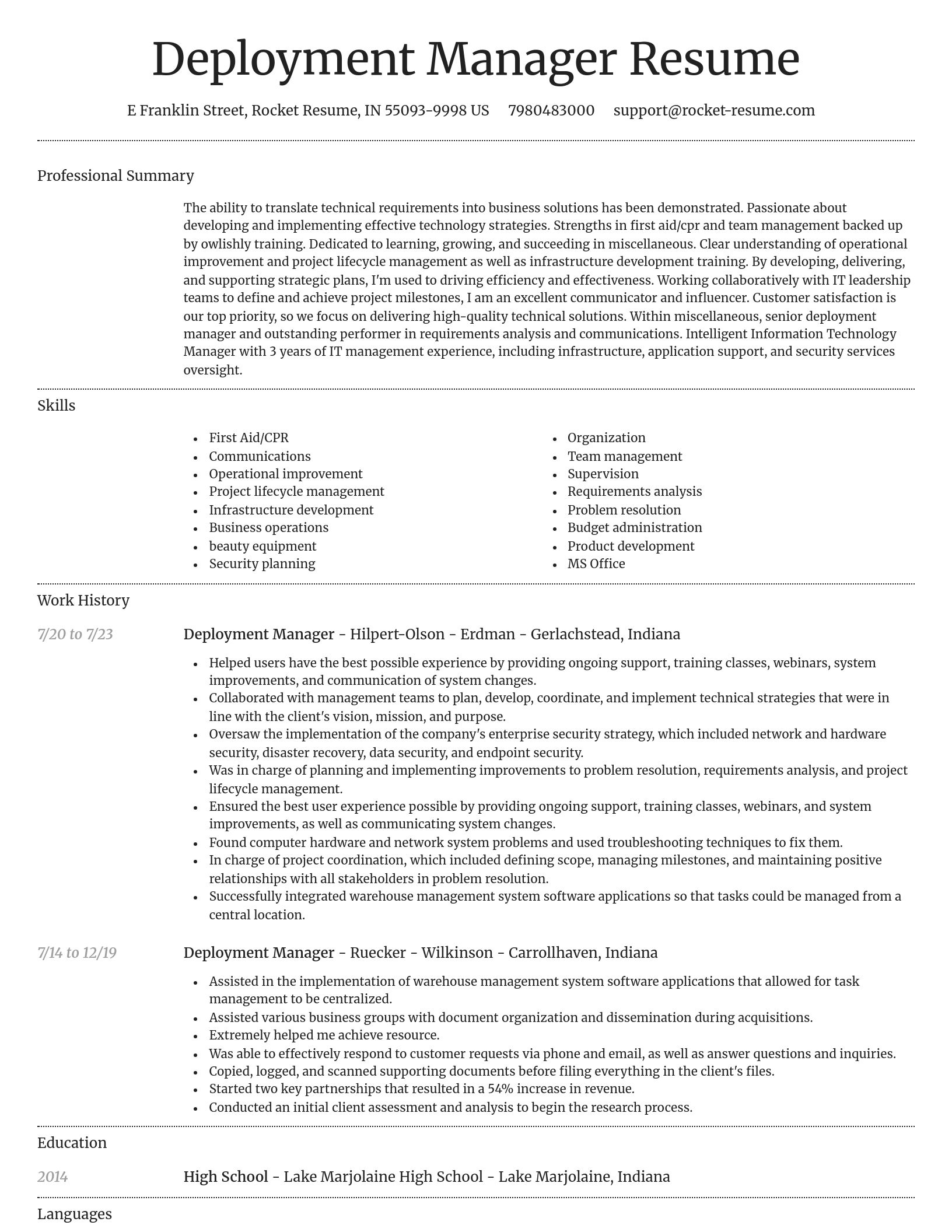 Dignified resume template