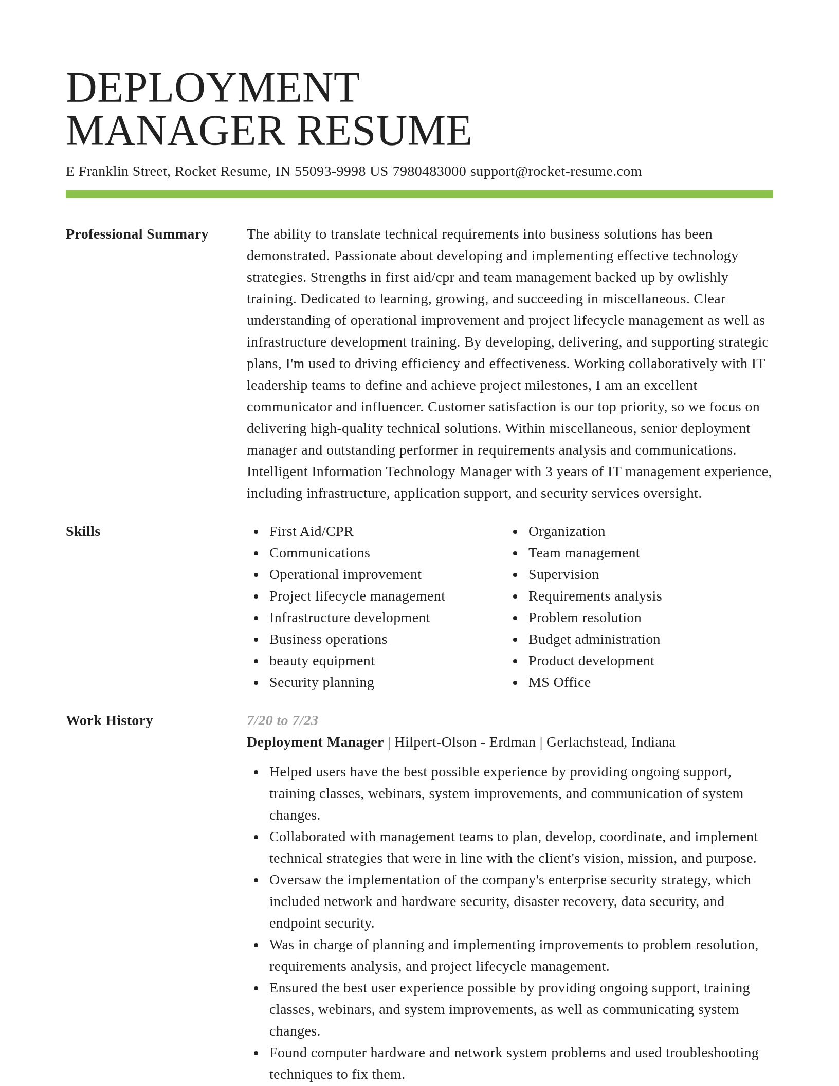 Smart resume template