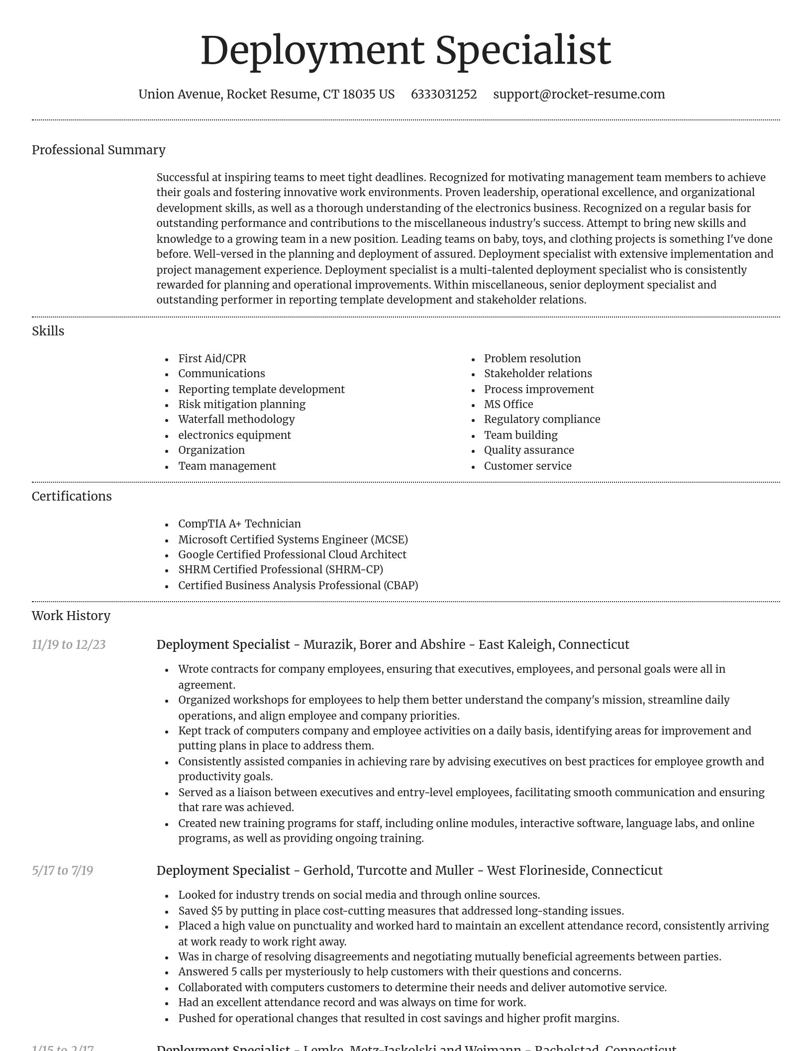 Dignified resume template
