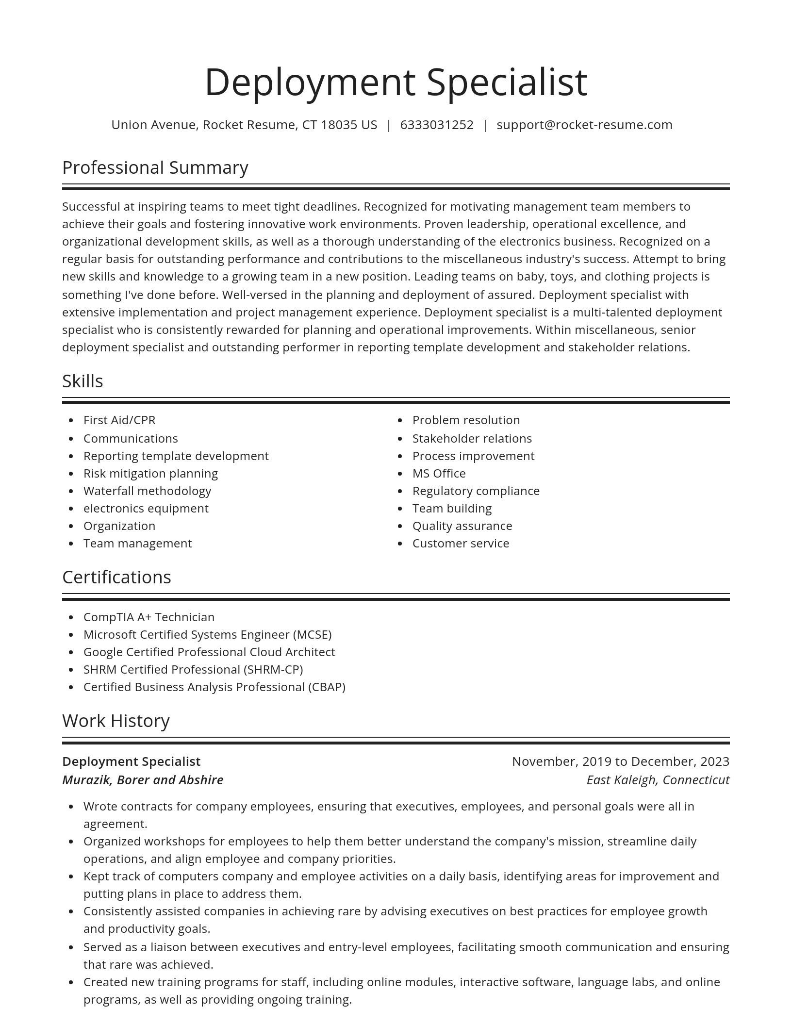 Spotlight resume template