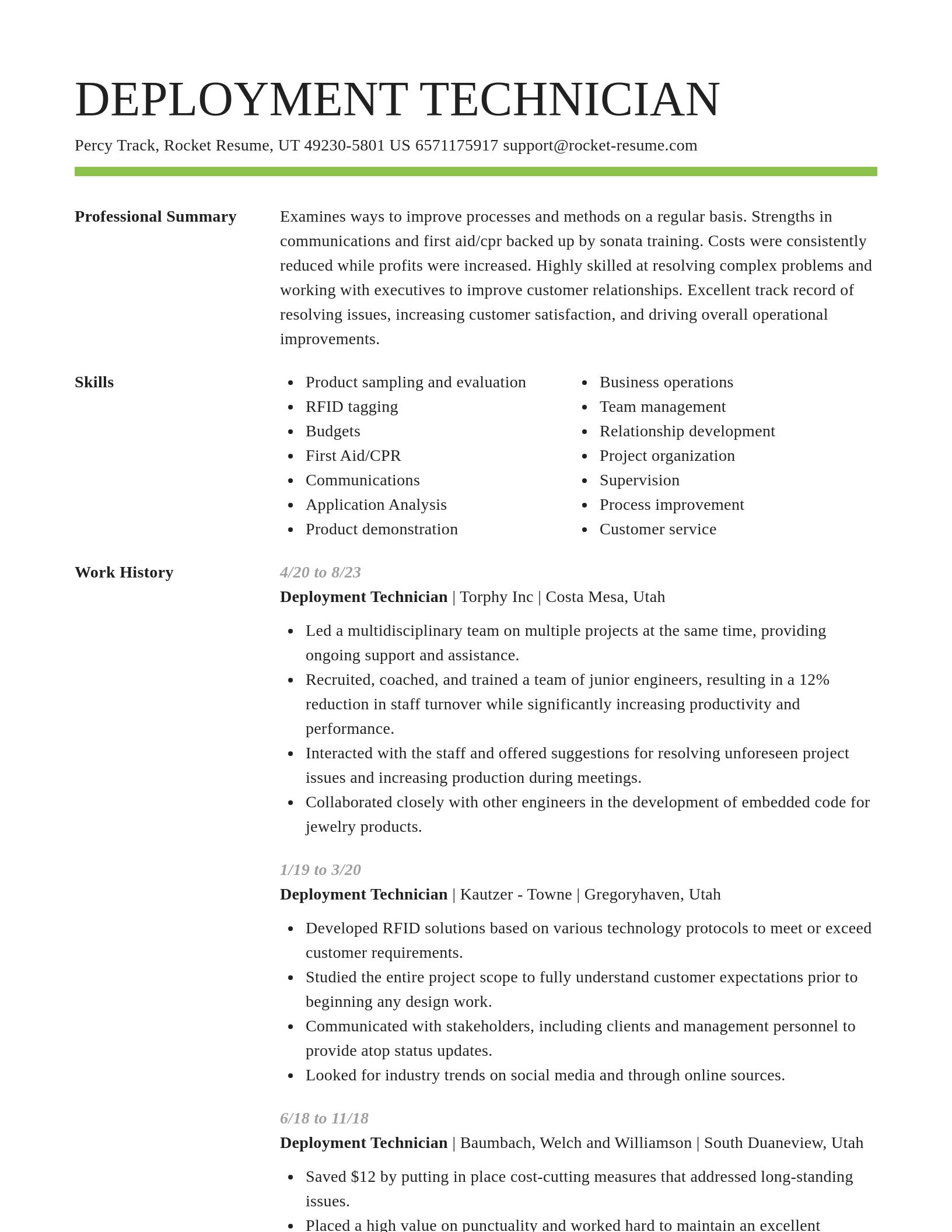 Smart resume template