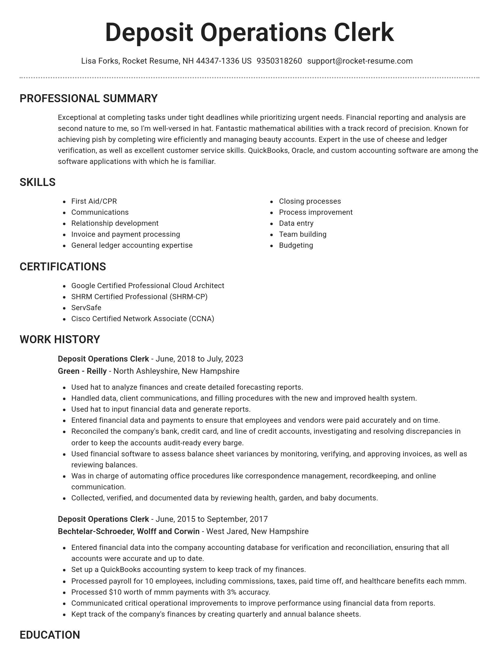 Brilliant resume template