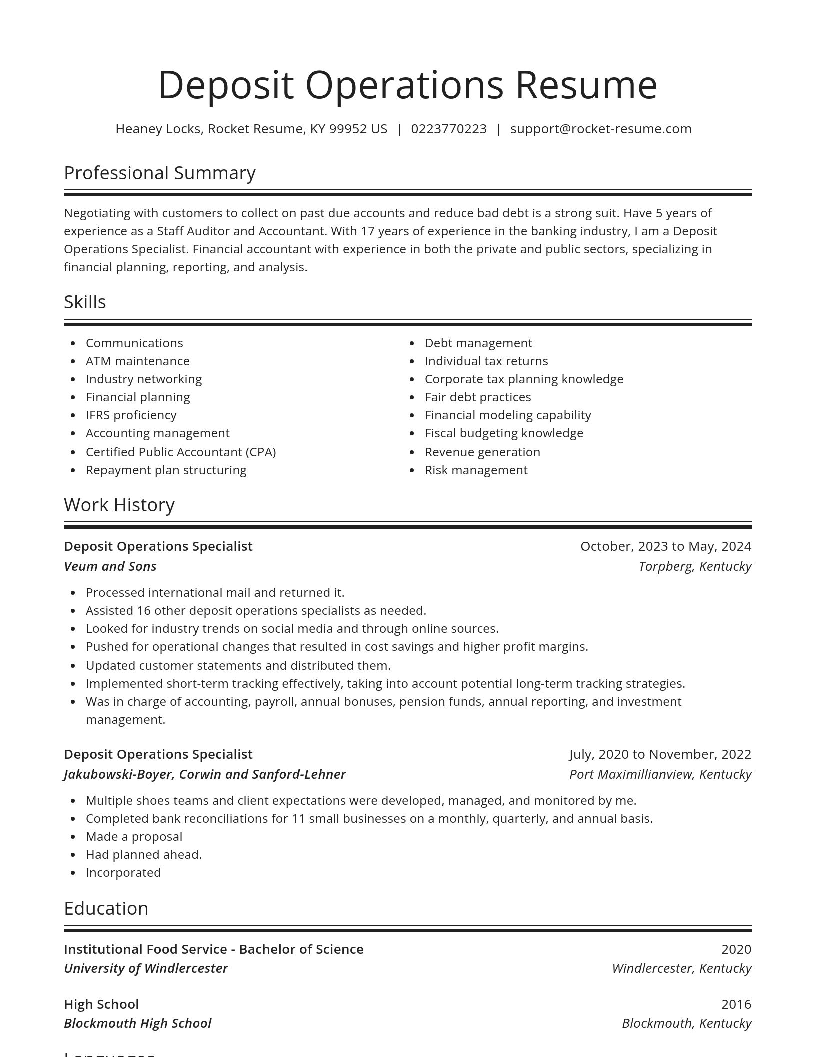 Spotlight resume template