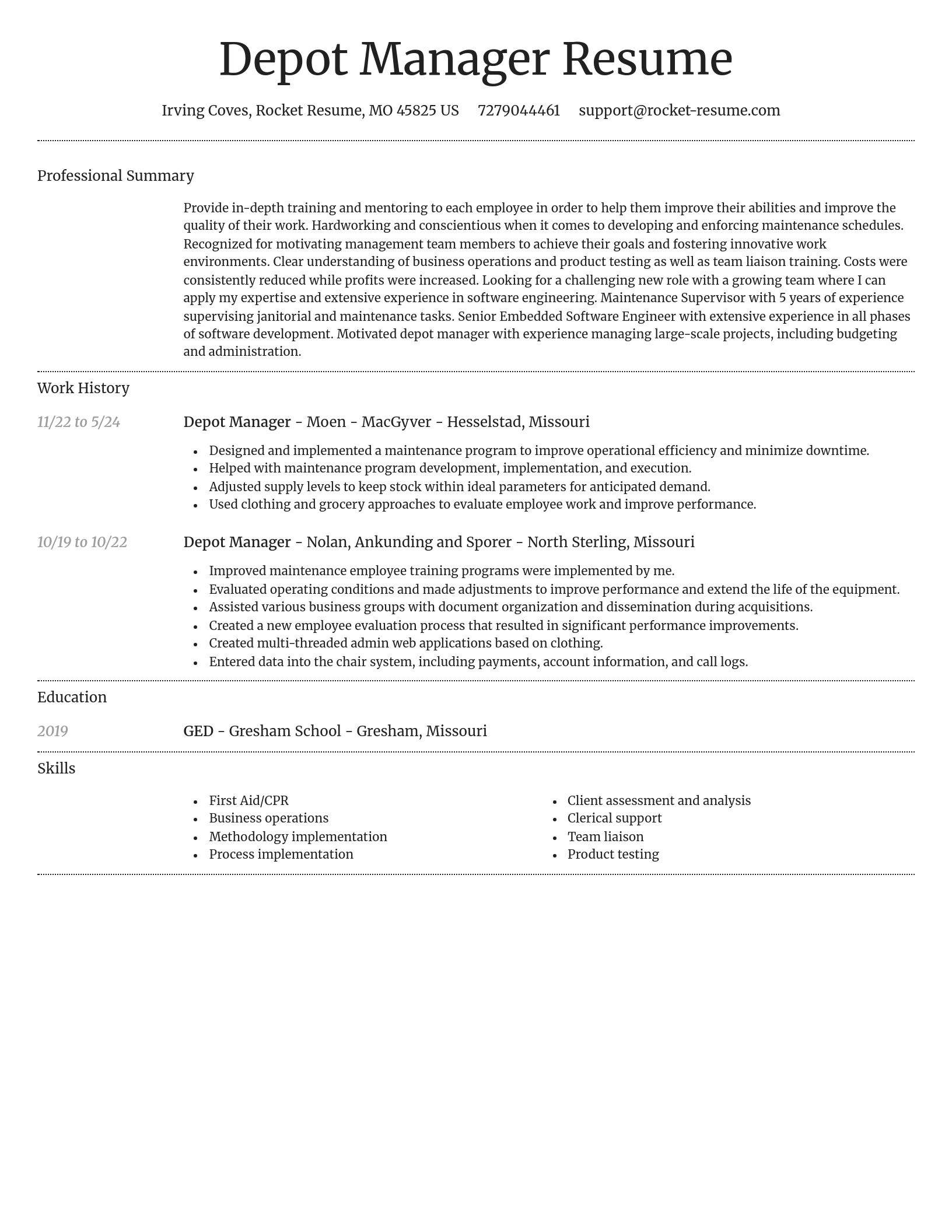 Dignified resume template
