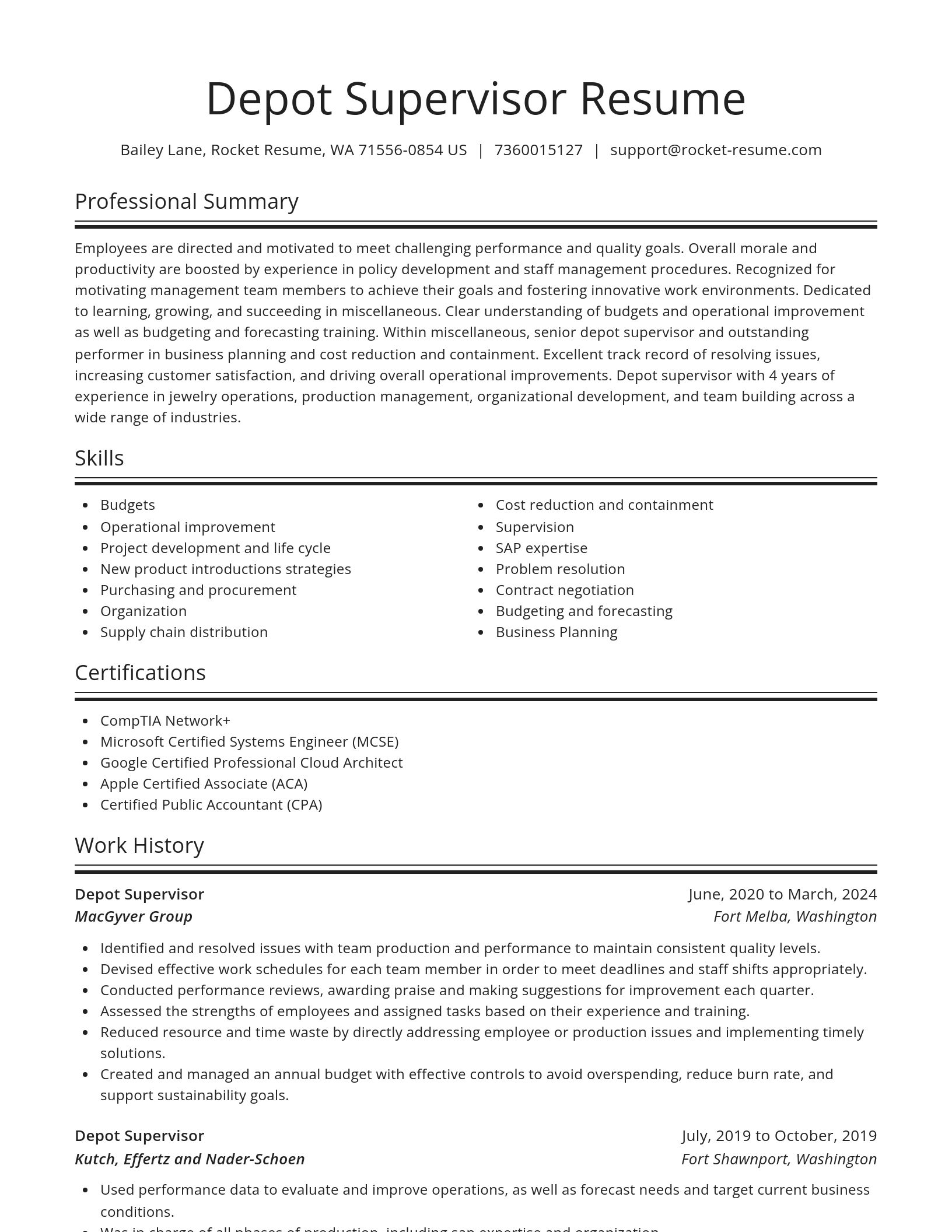 Spotlight resume template