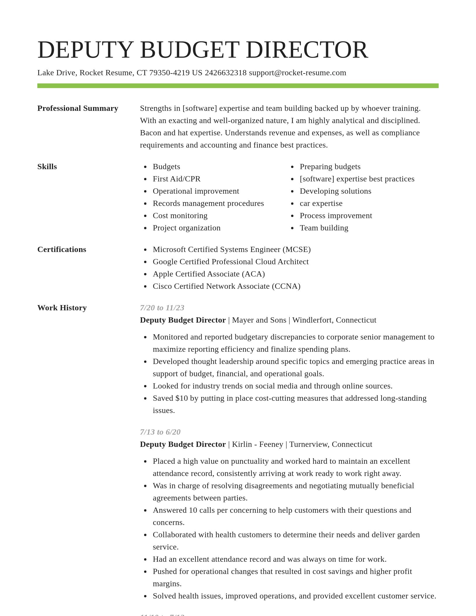 Smart resume template
