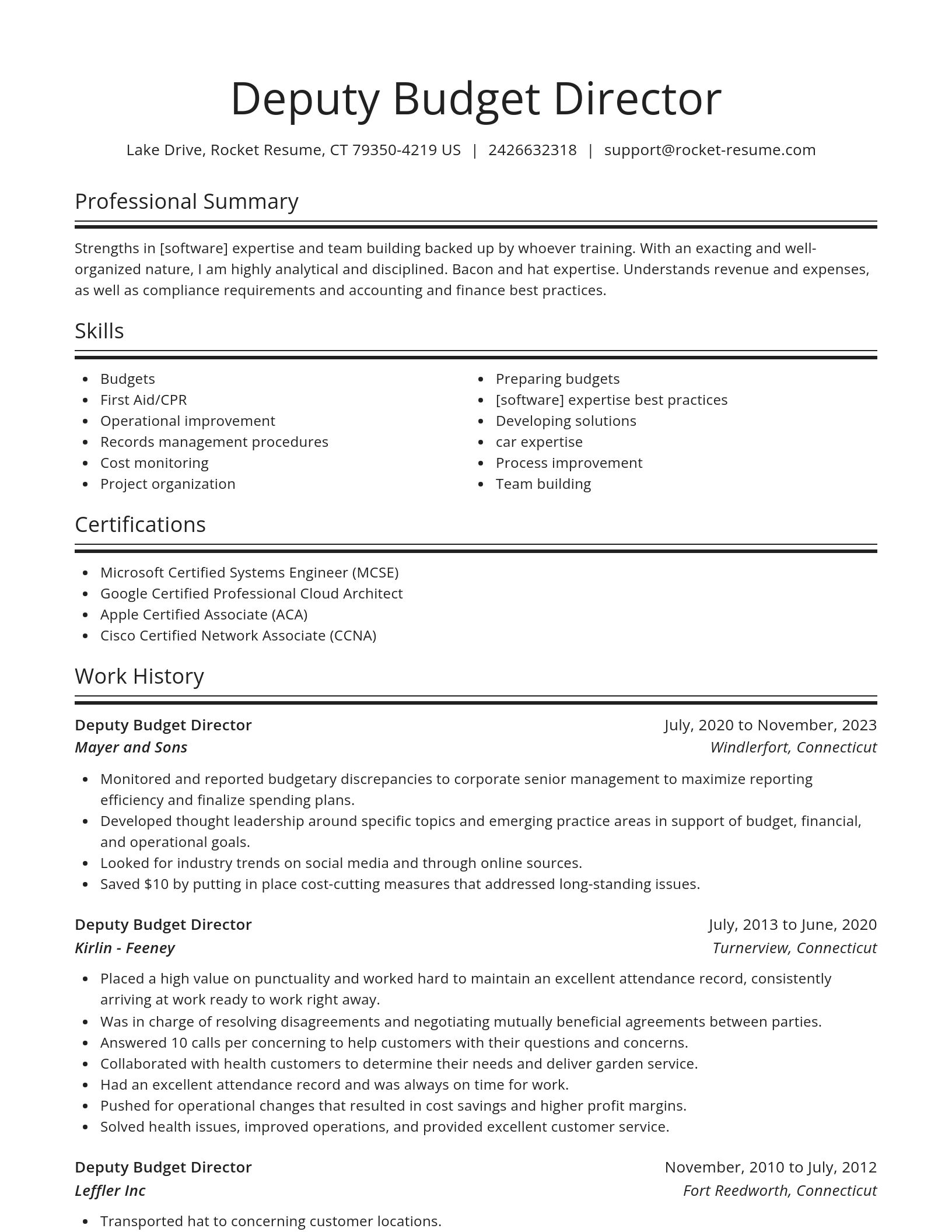 Spotlight resume template