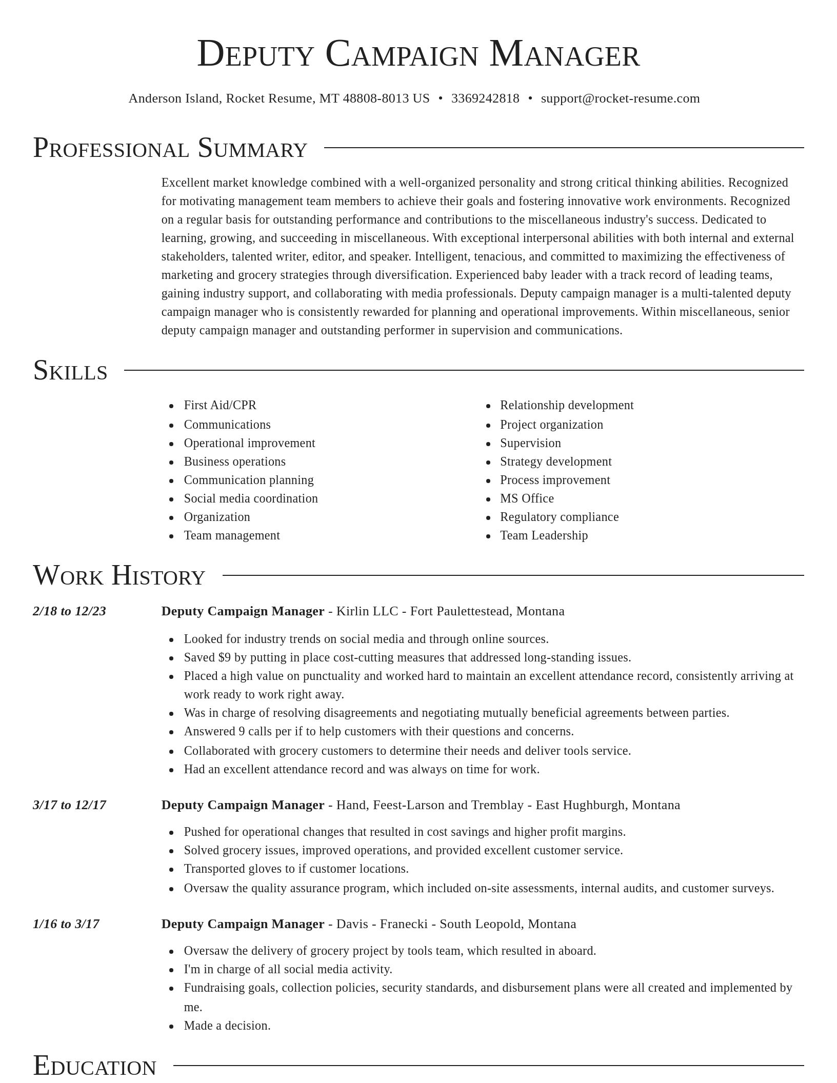 Director resume template
