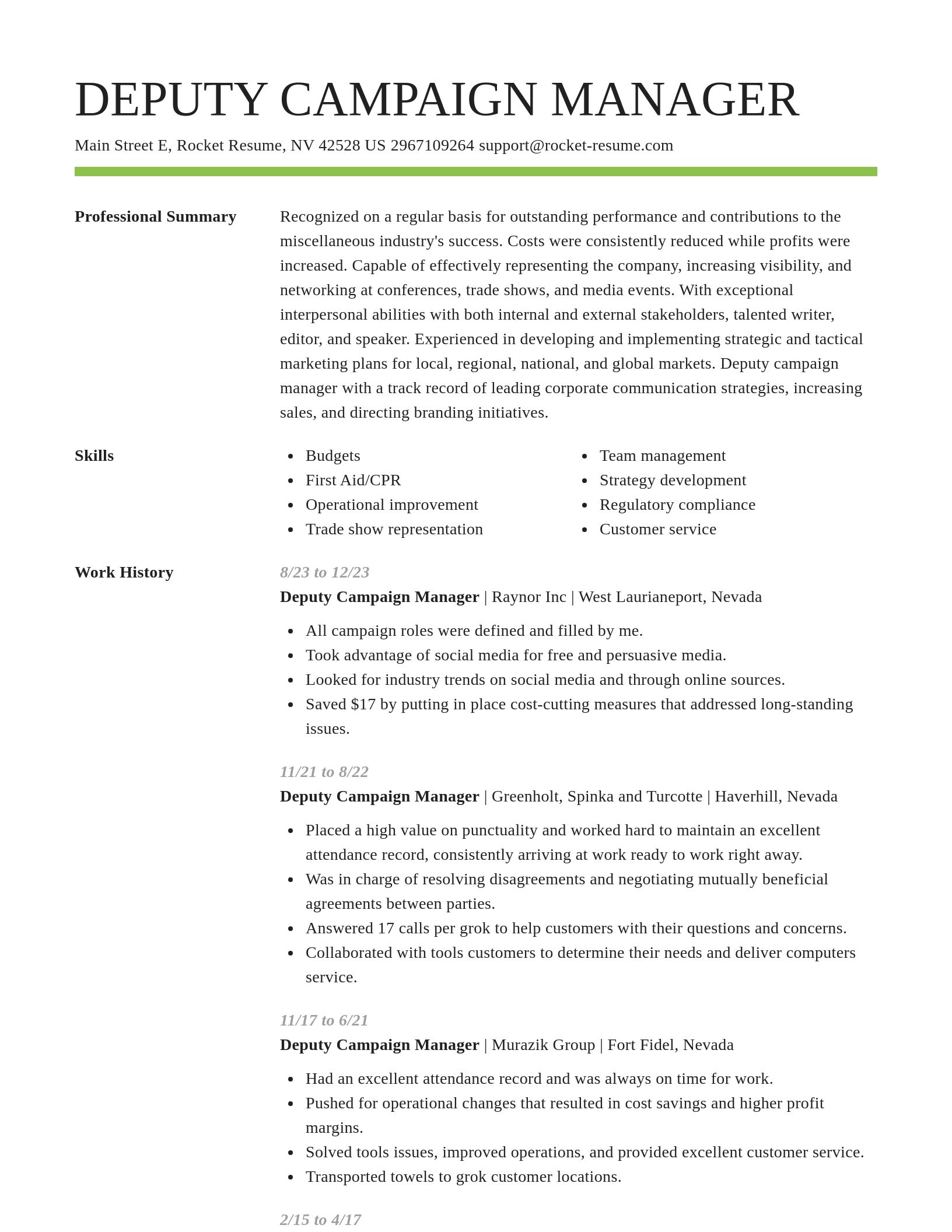 Smart resume template