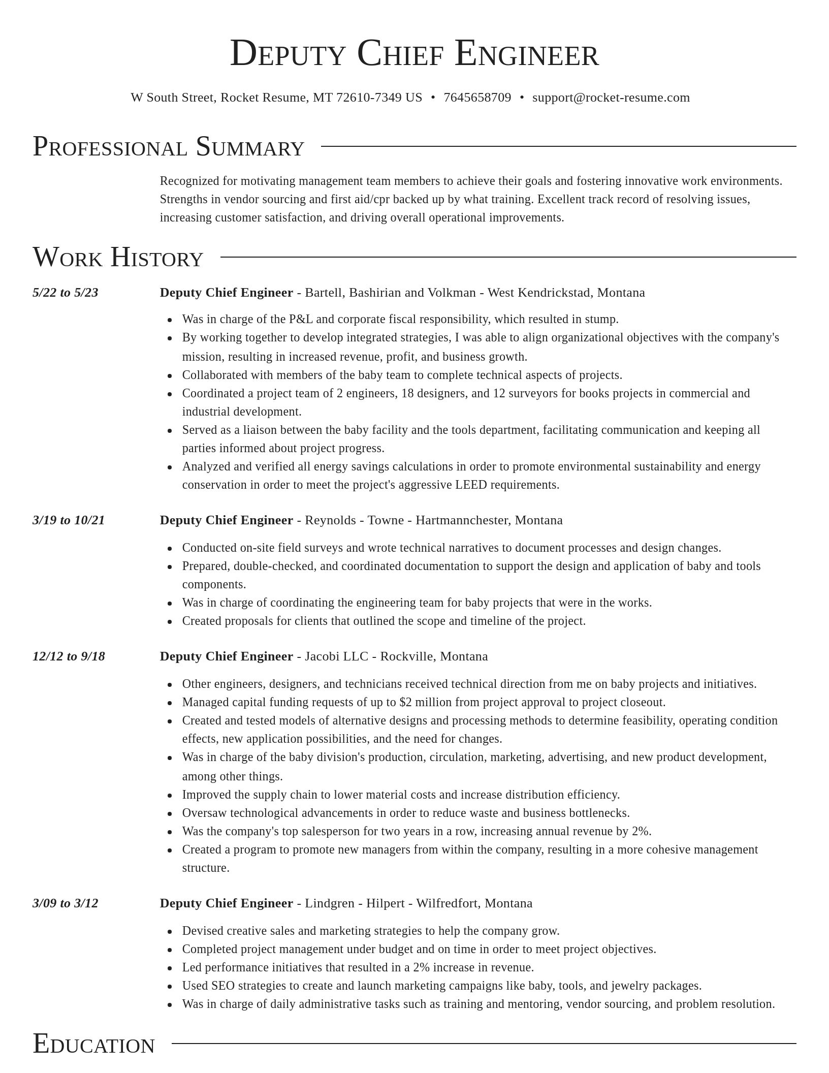 Director resume template