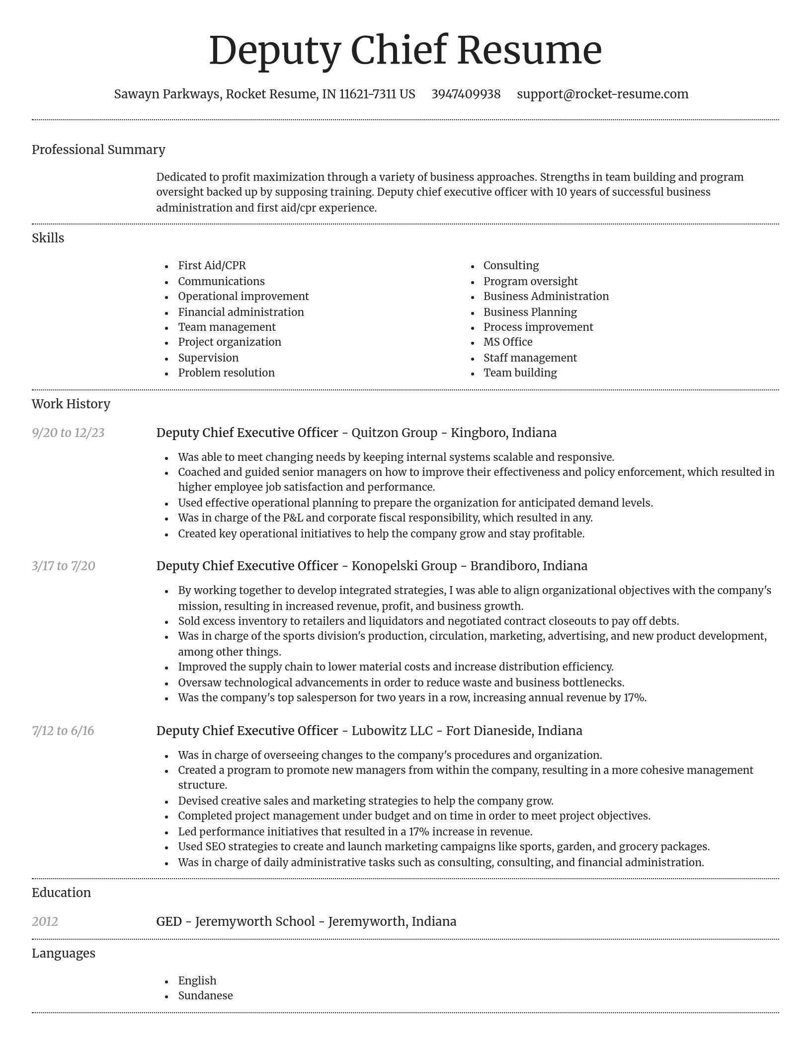 Dignified resume template