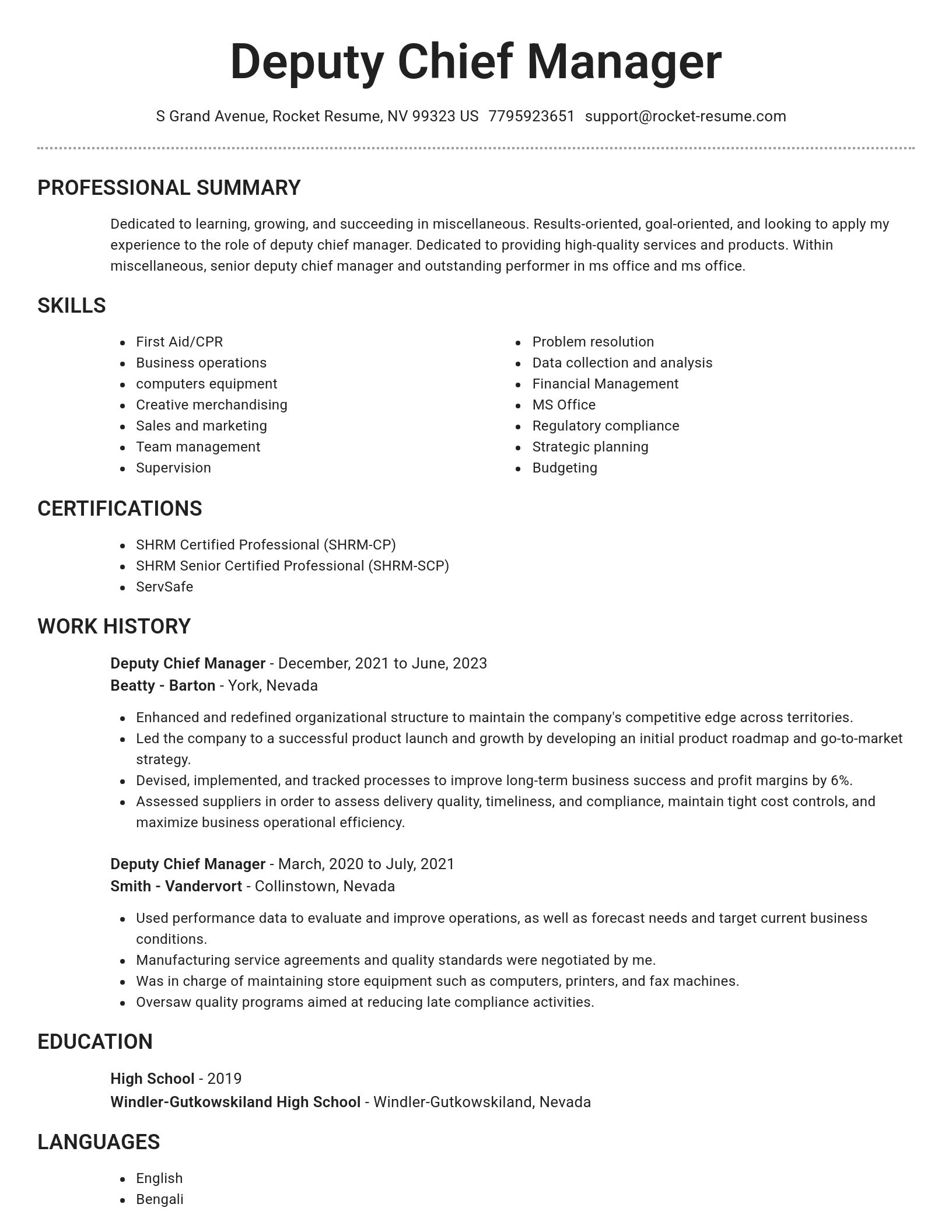 Brilliant resume template