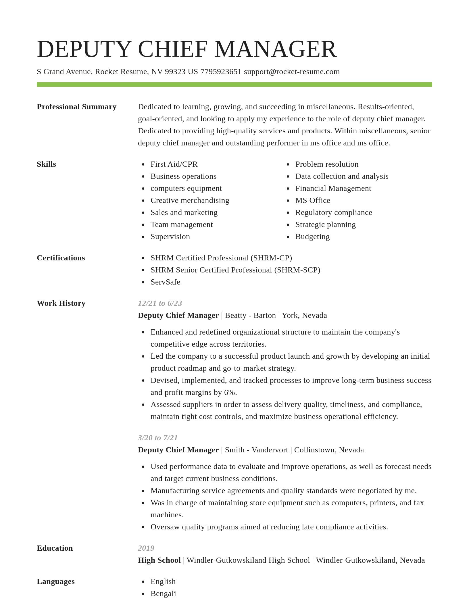 Smart resume template