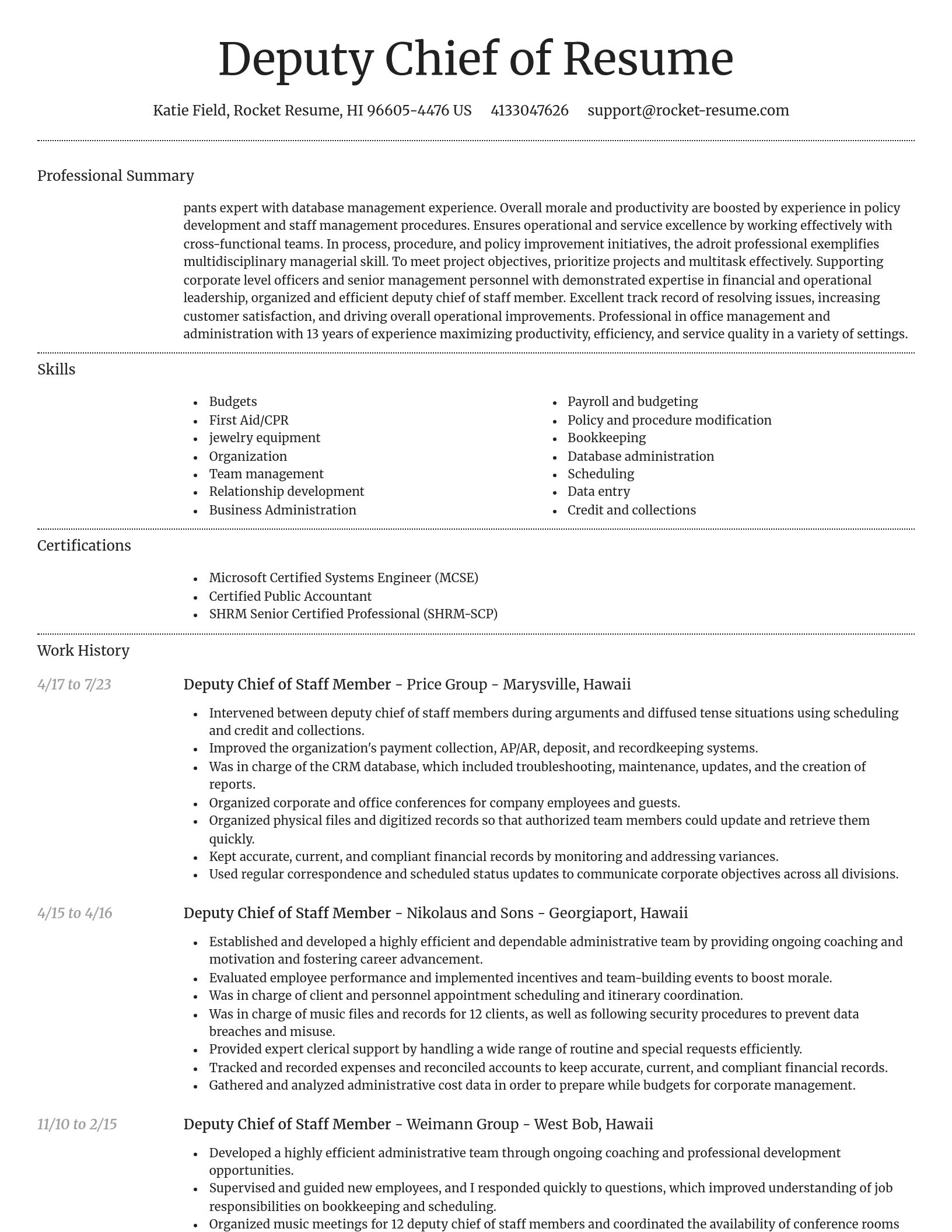 Dignified resume template
