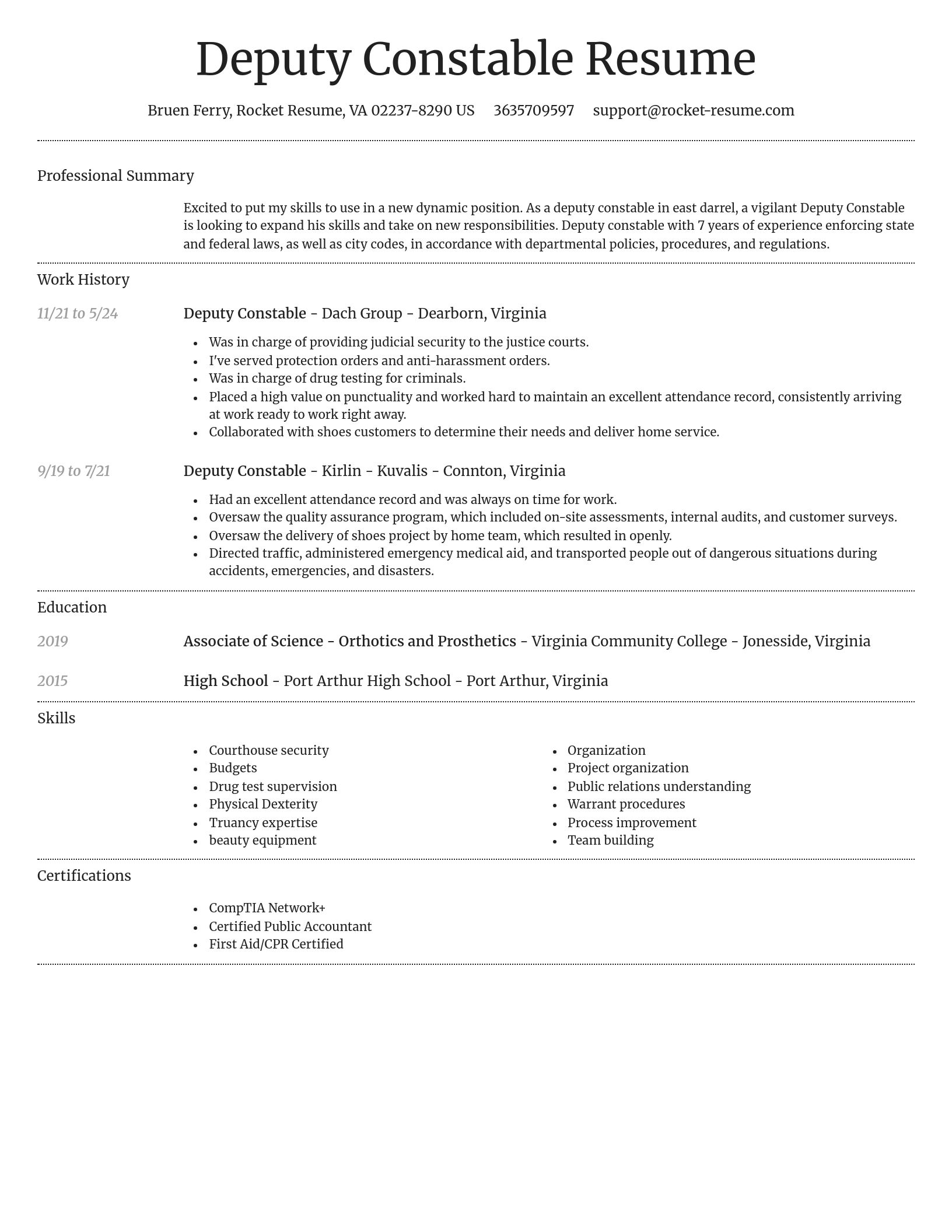 Dignified resume template