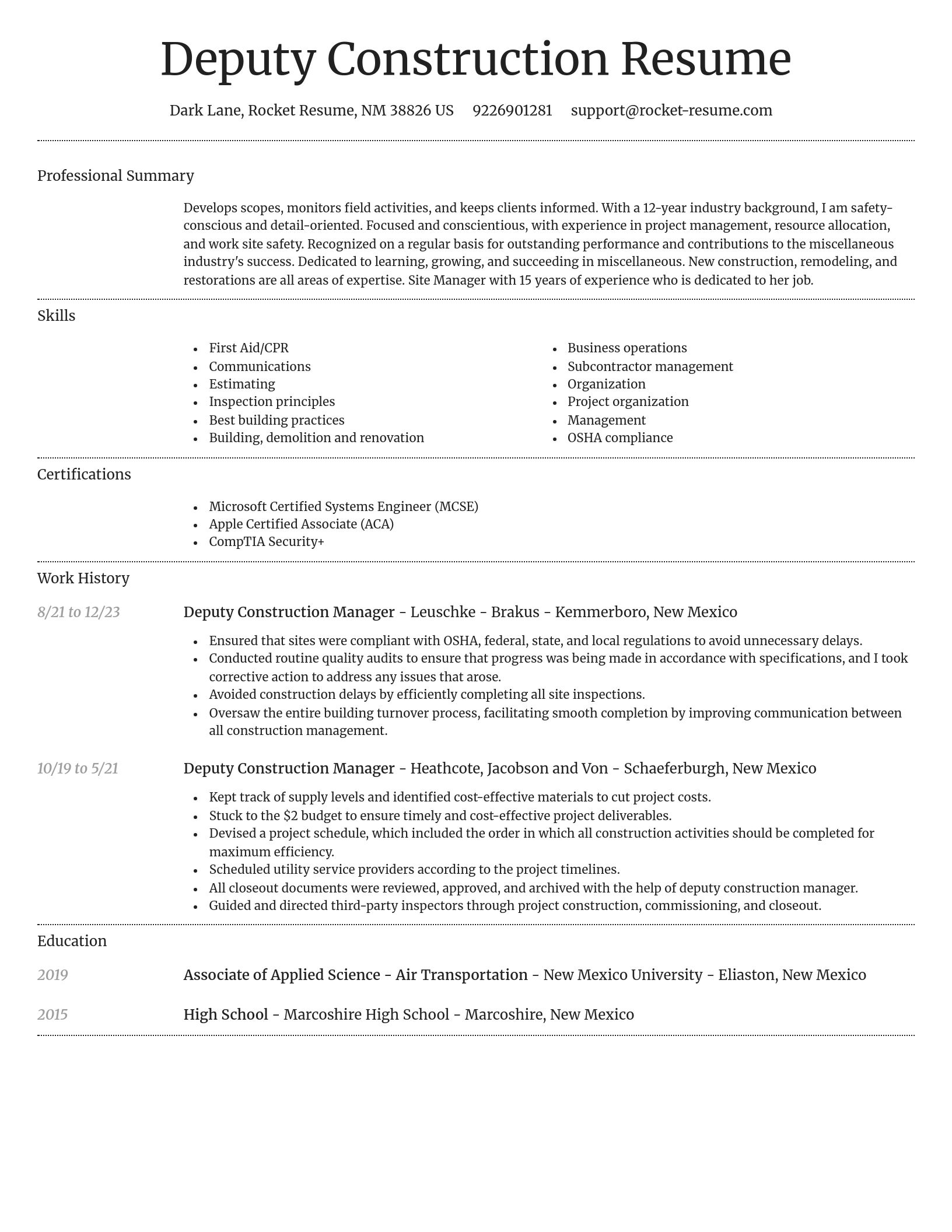 Dignified resume template