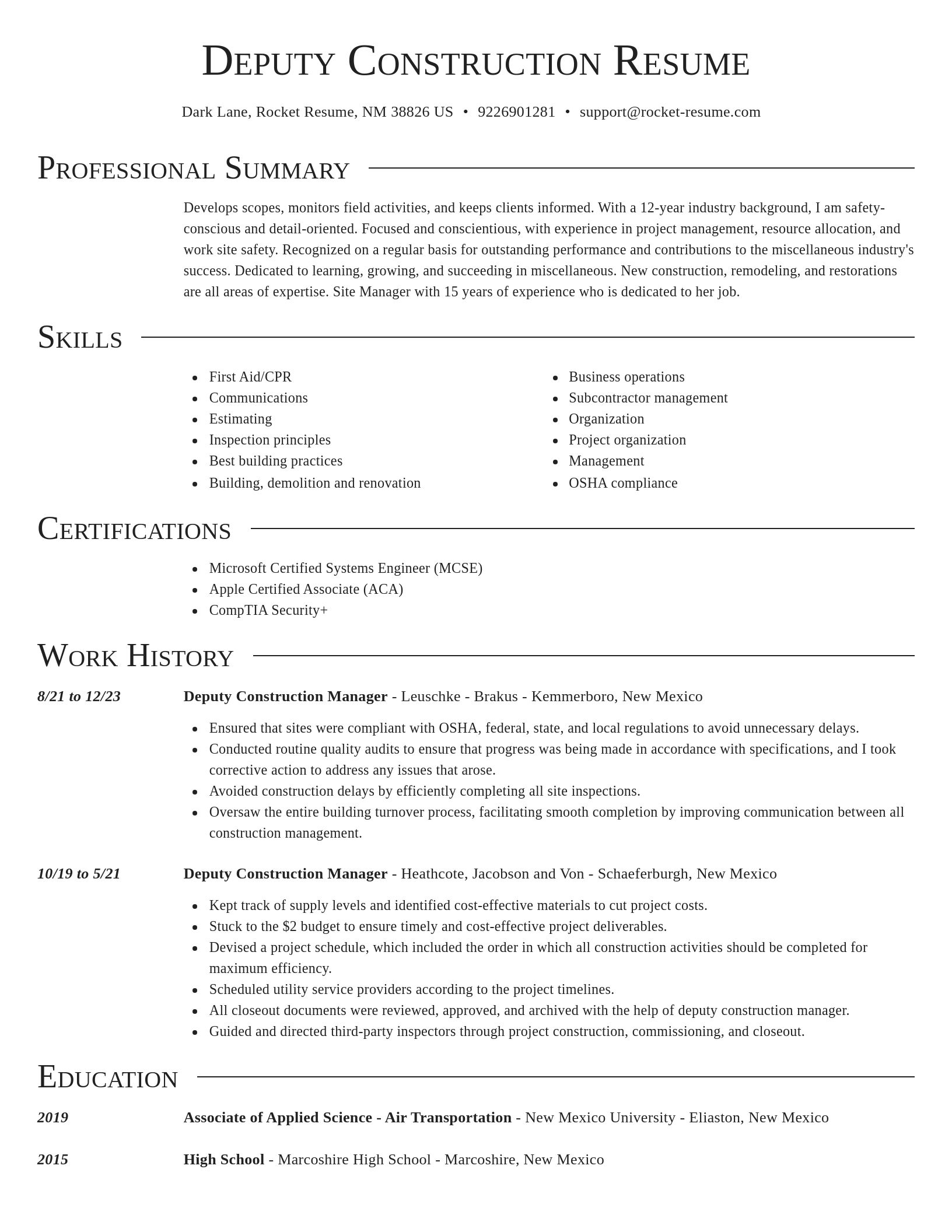 Director resume template