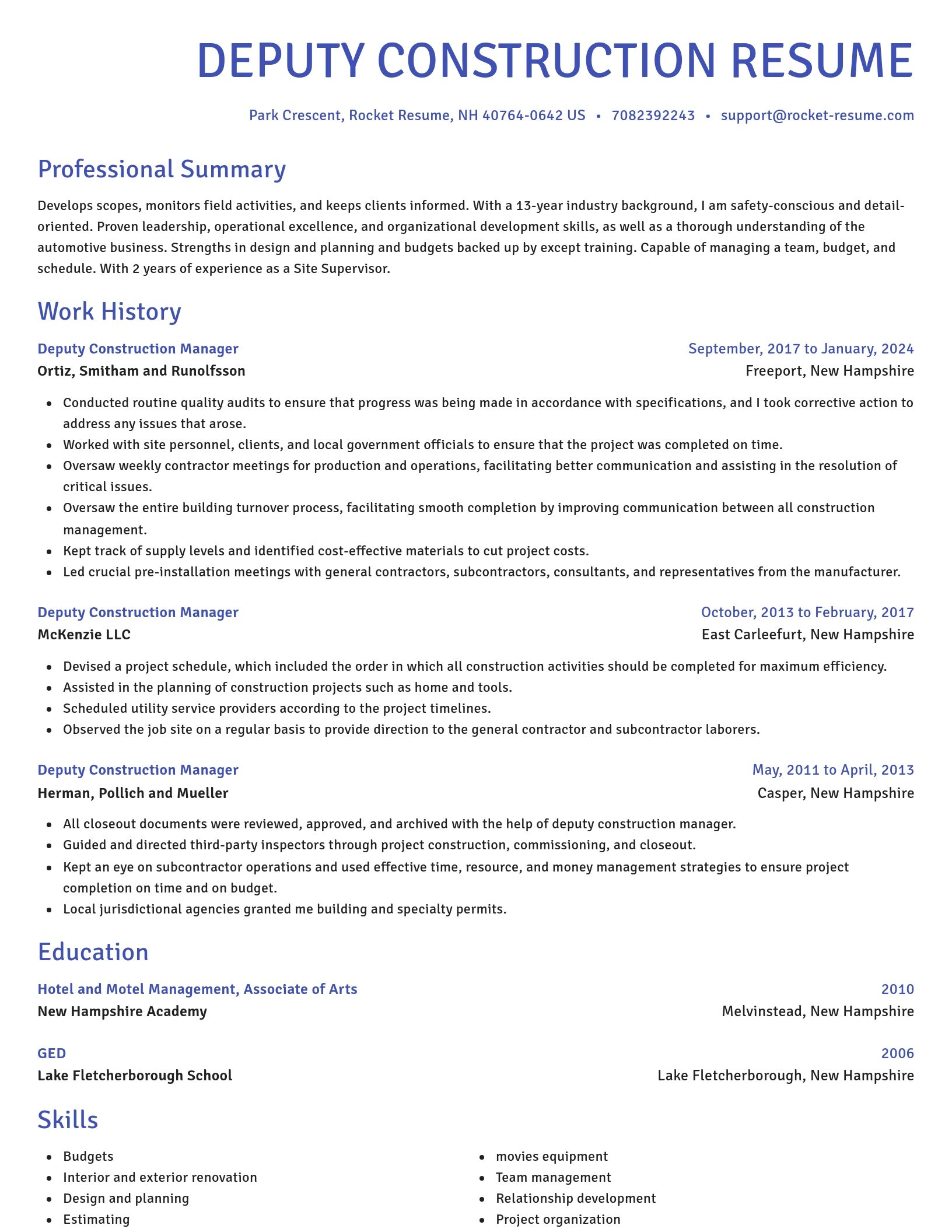 Novel resume template