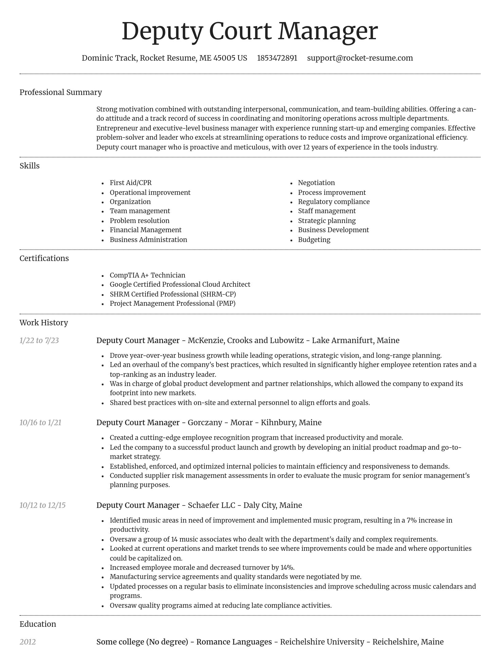 Dignified resume template