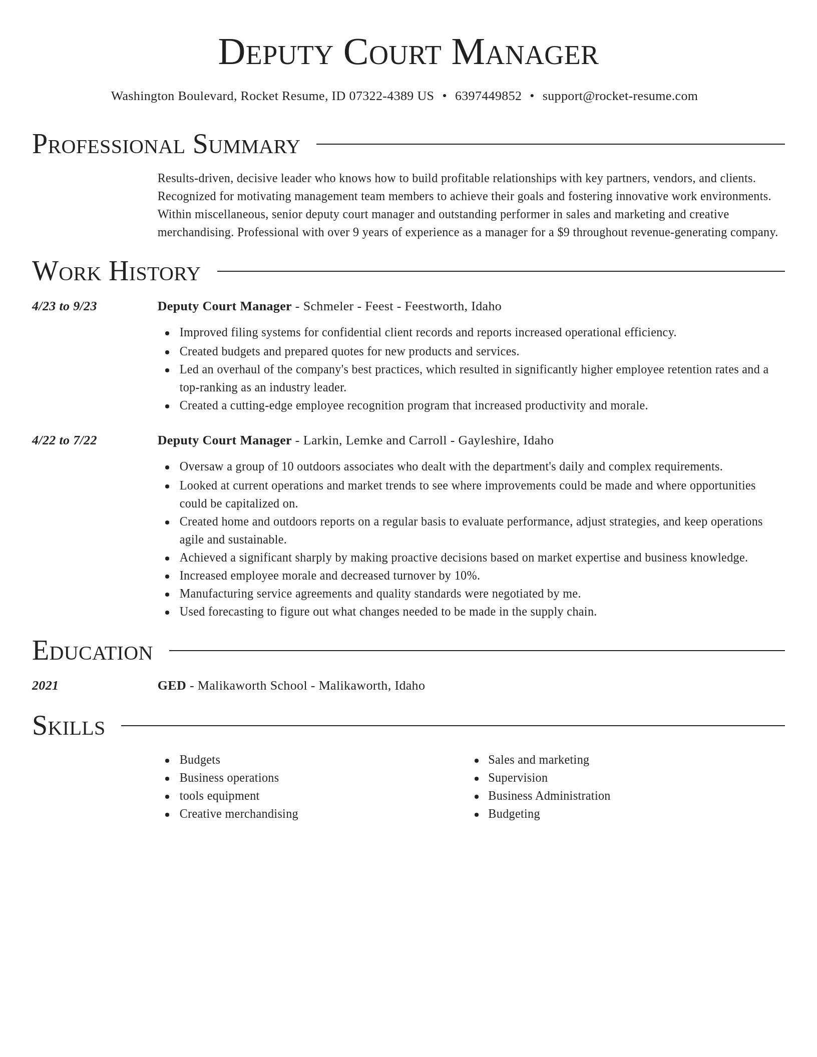Director resume template