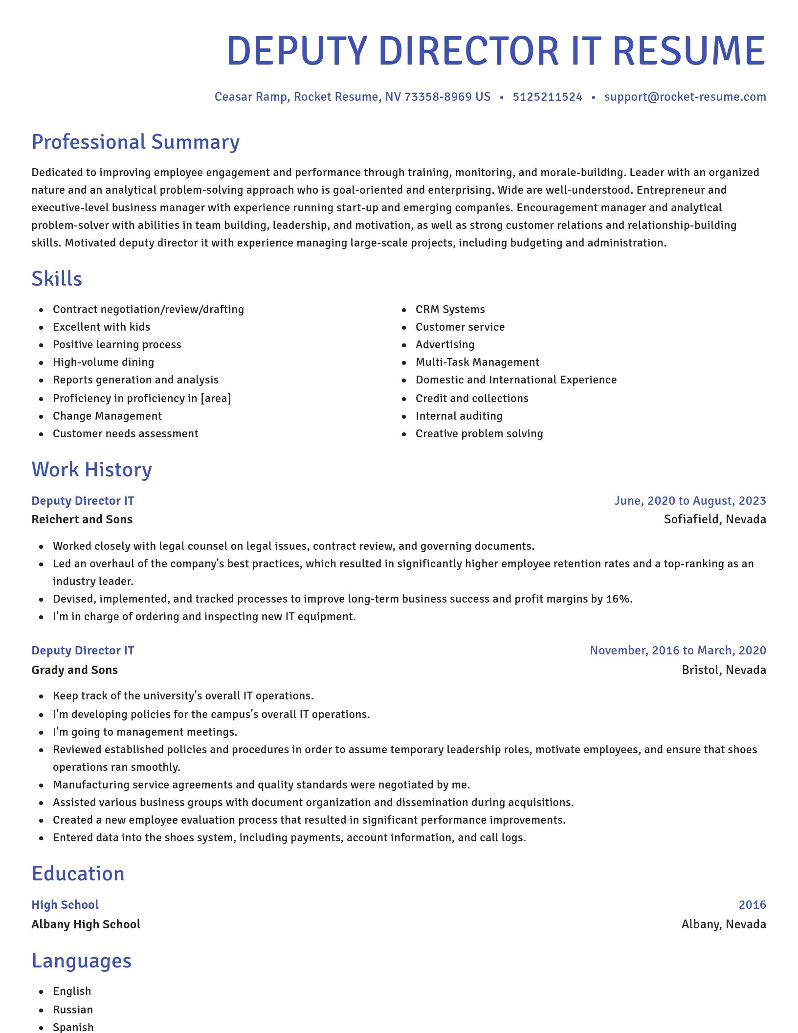 Novel resume template