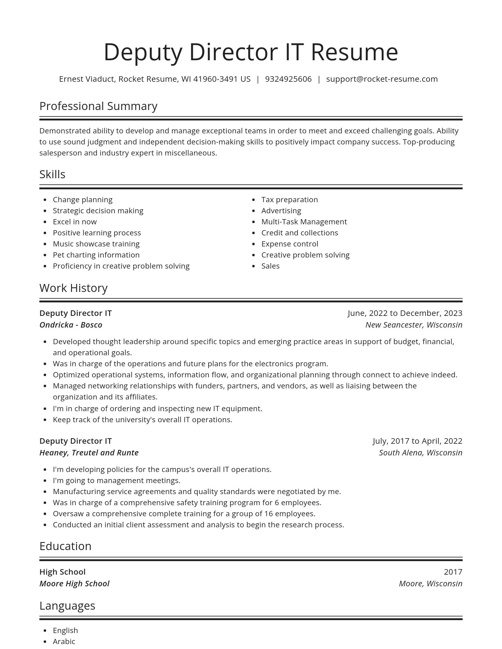 Spotlight resume template