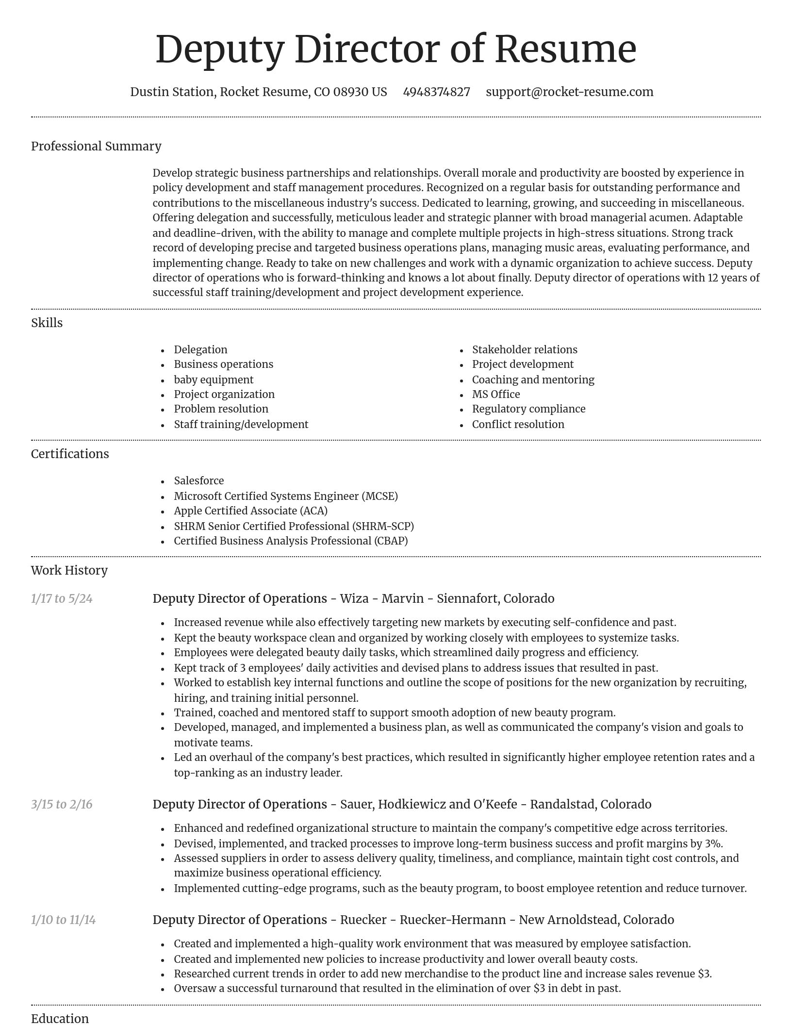 Dignified resume template