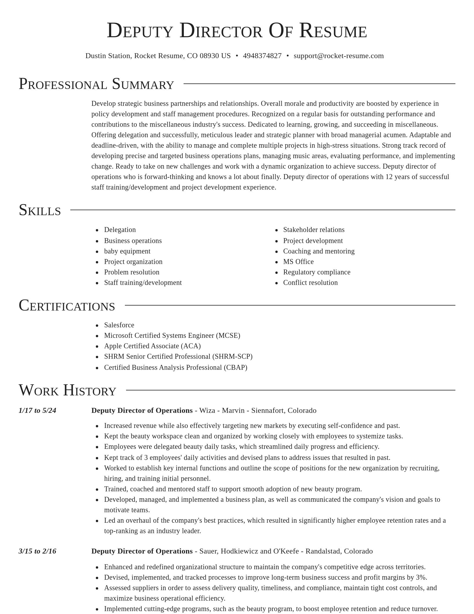 Director resume template