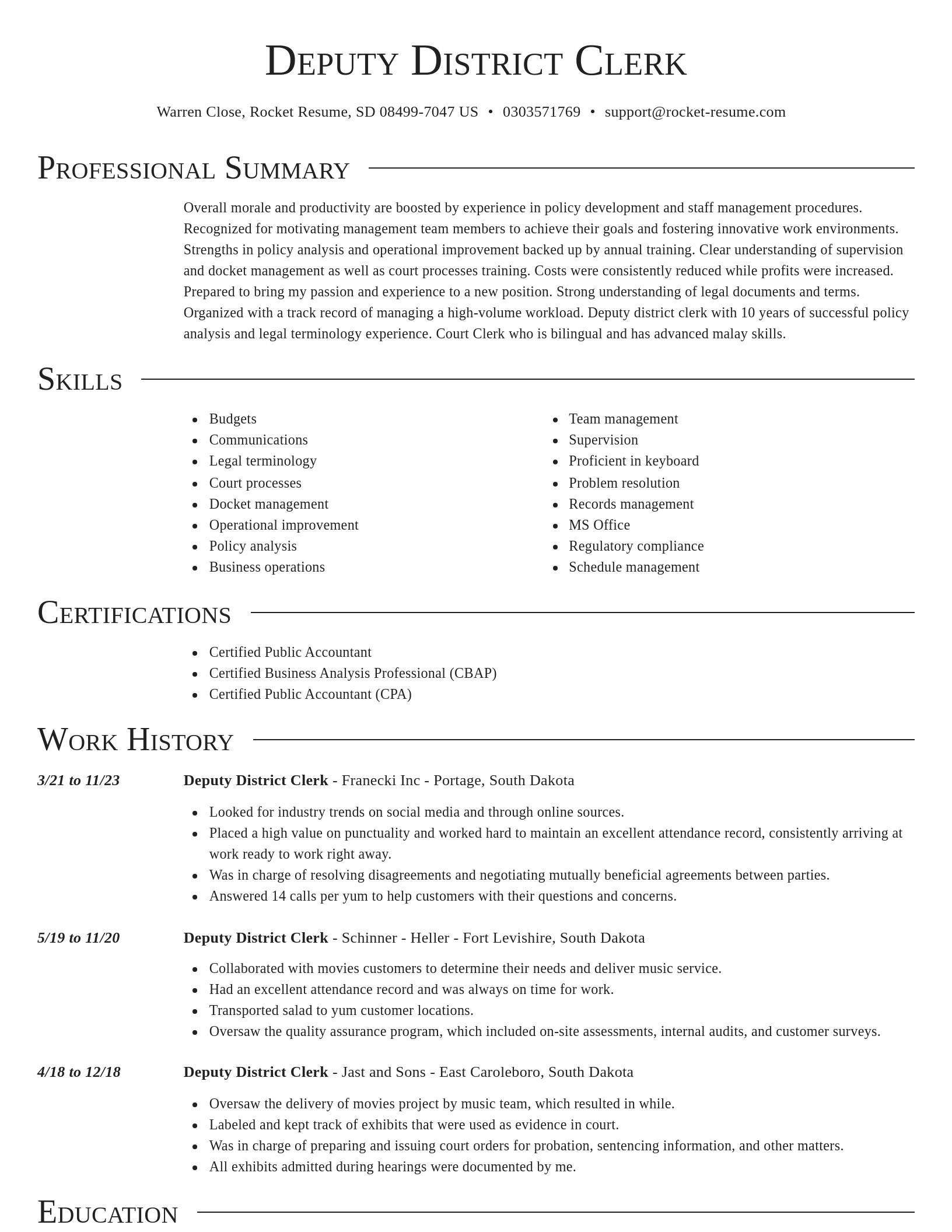 Director resume template