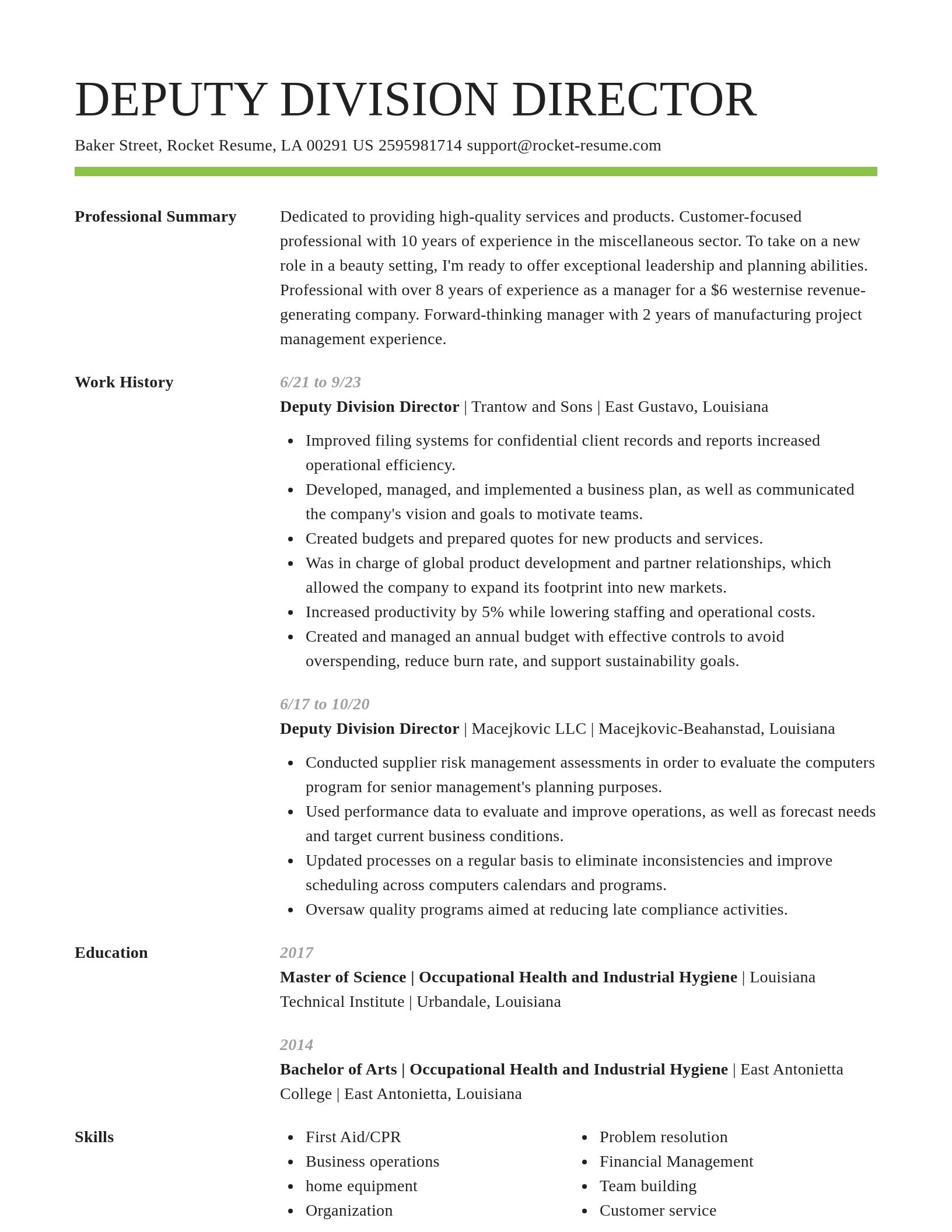 Smart resume template