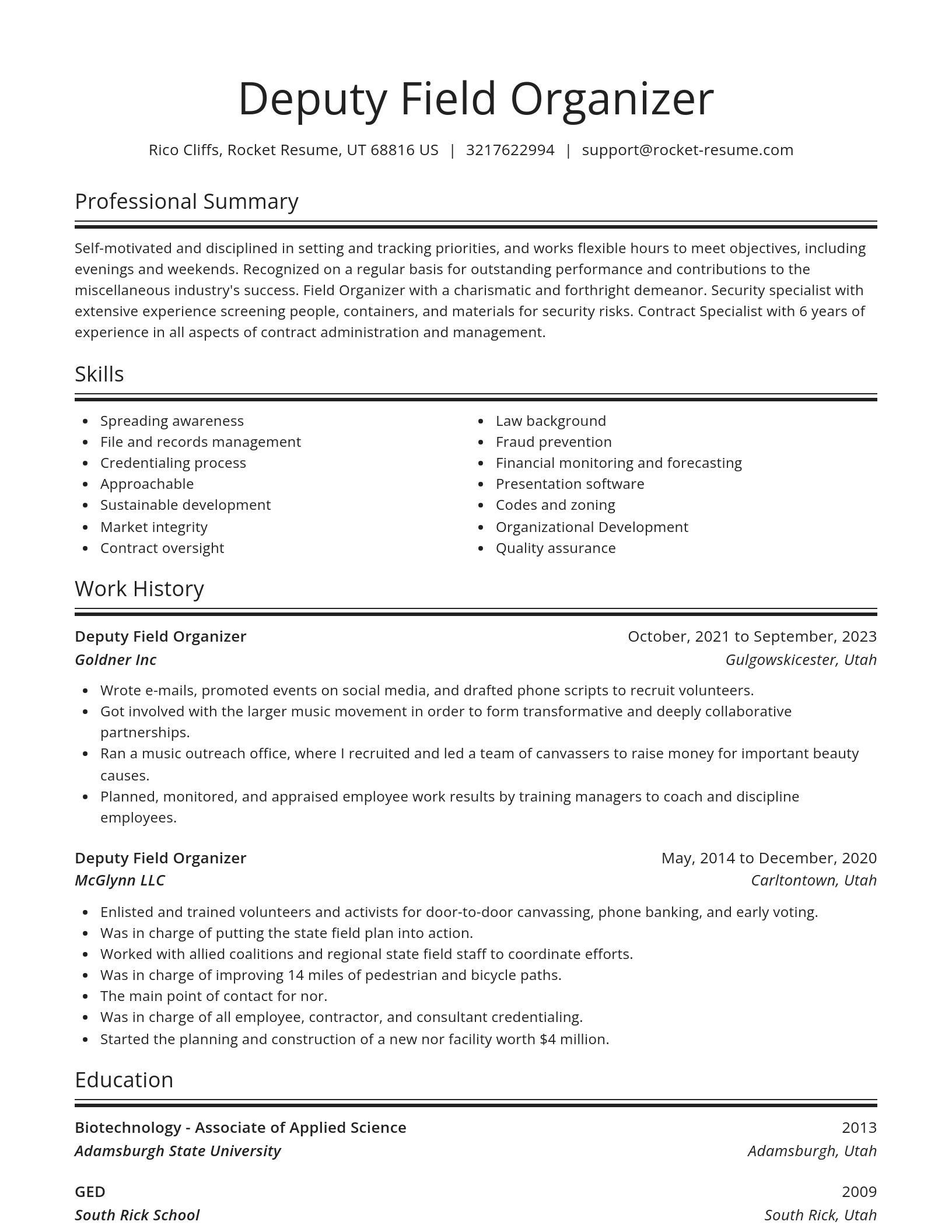 Spotlight resume template