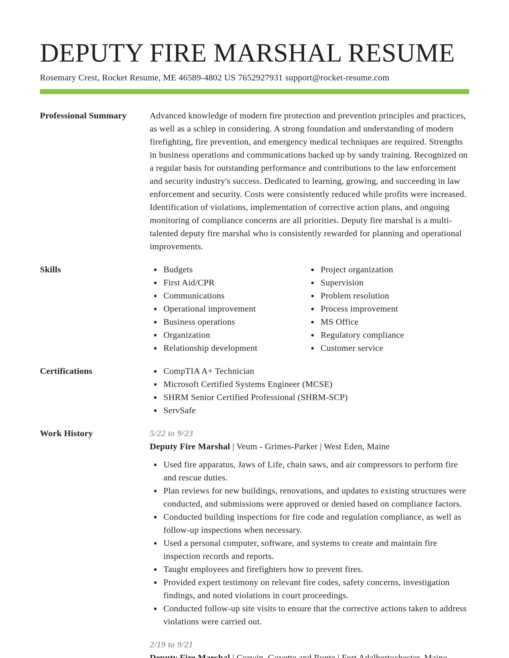 Smart resume template