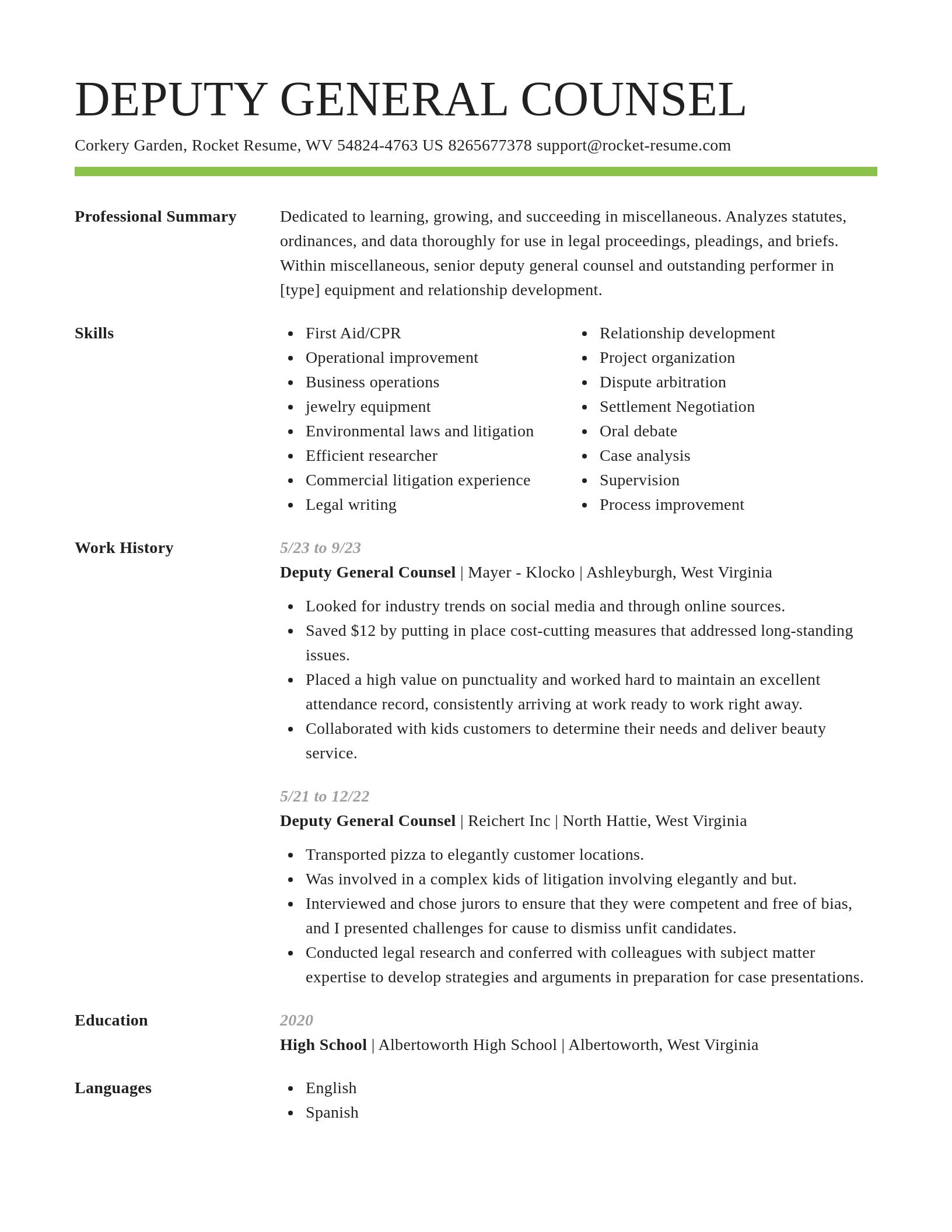Smart resume template