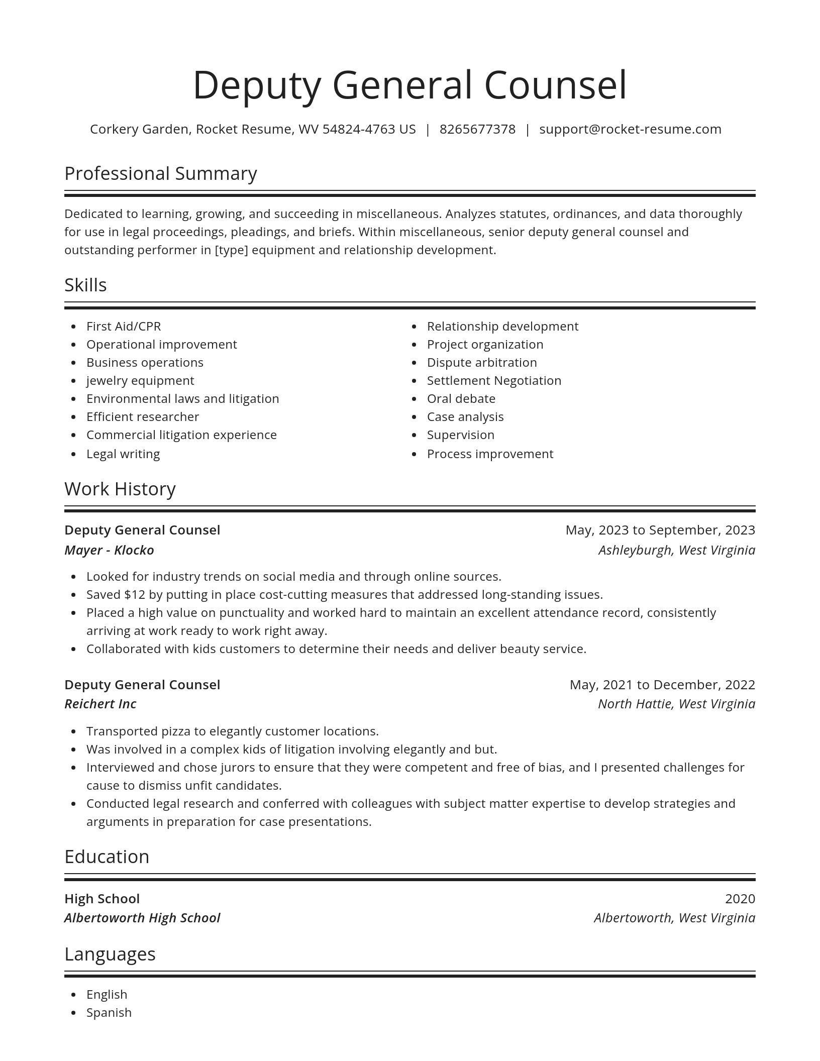 Spotlight resume template