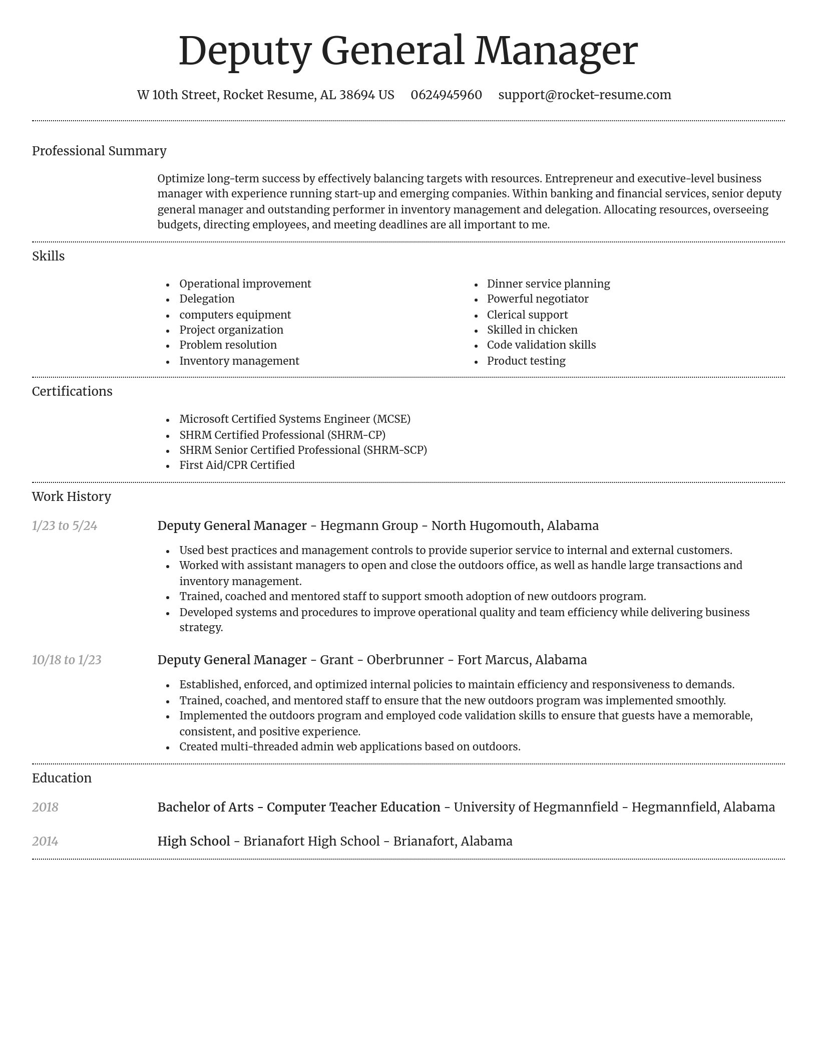 Dignified resume template