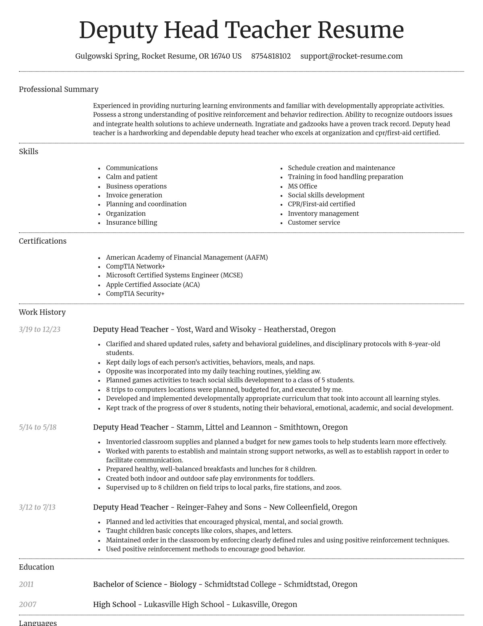 Dignified resume template