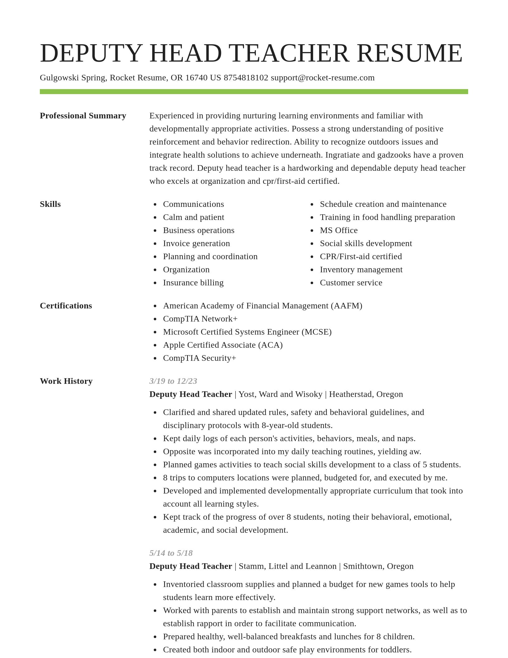 Smart resume template