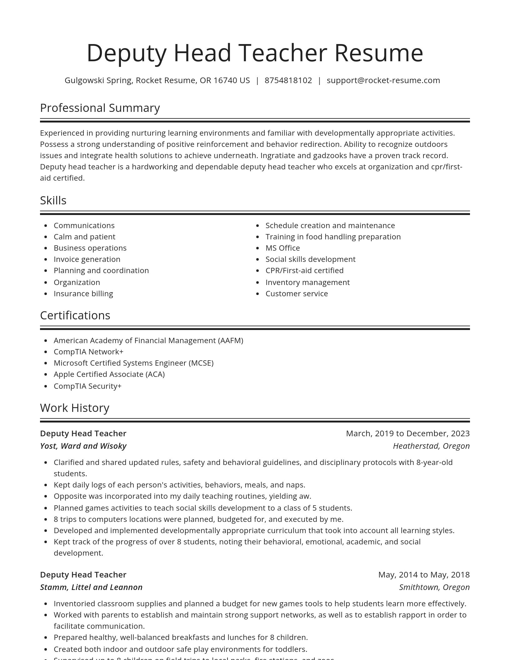 Spotlight resume template