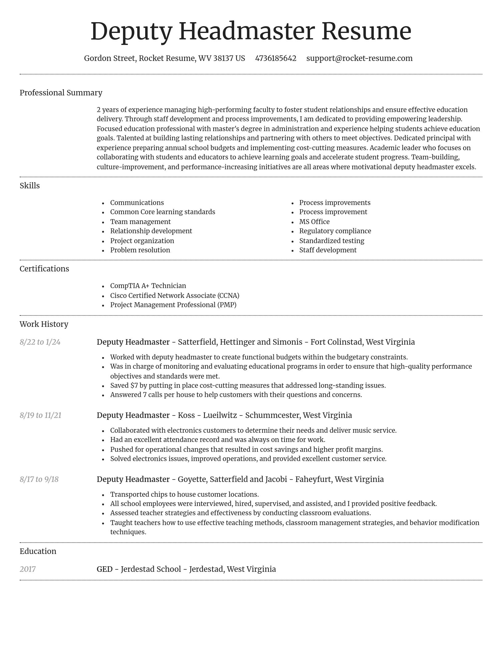 Dignified resume template