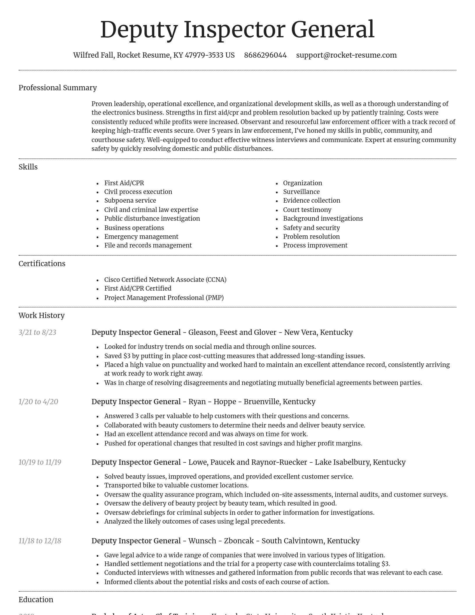 Dignified resume template