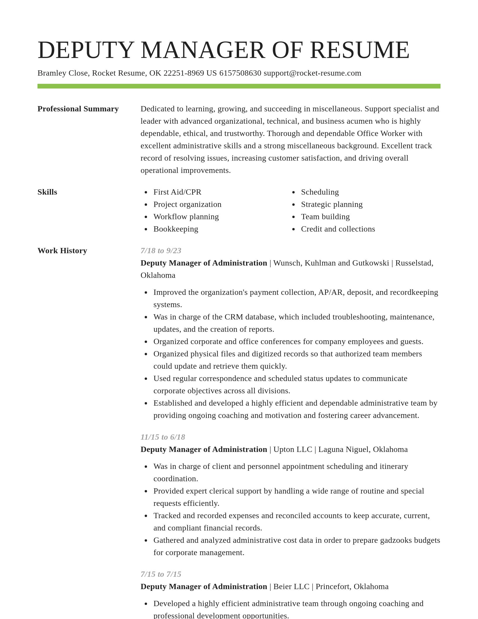 Smart resume template