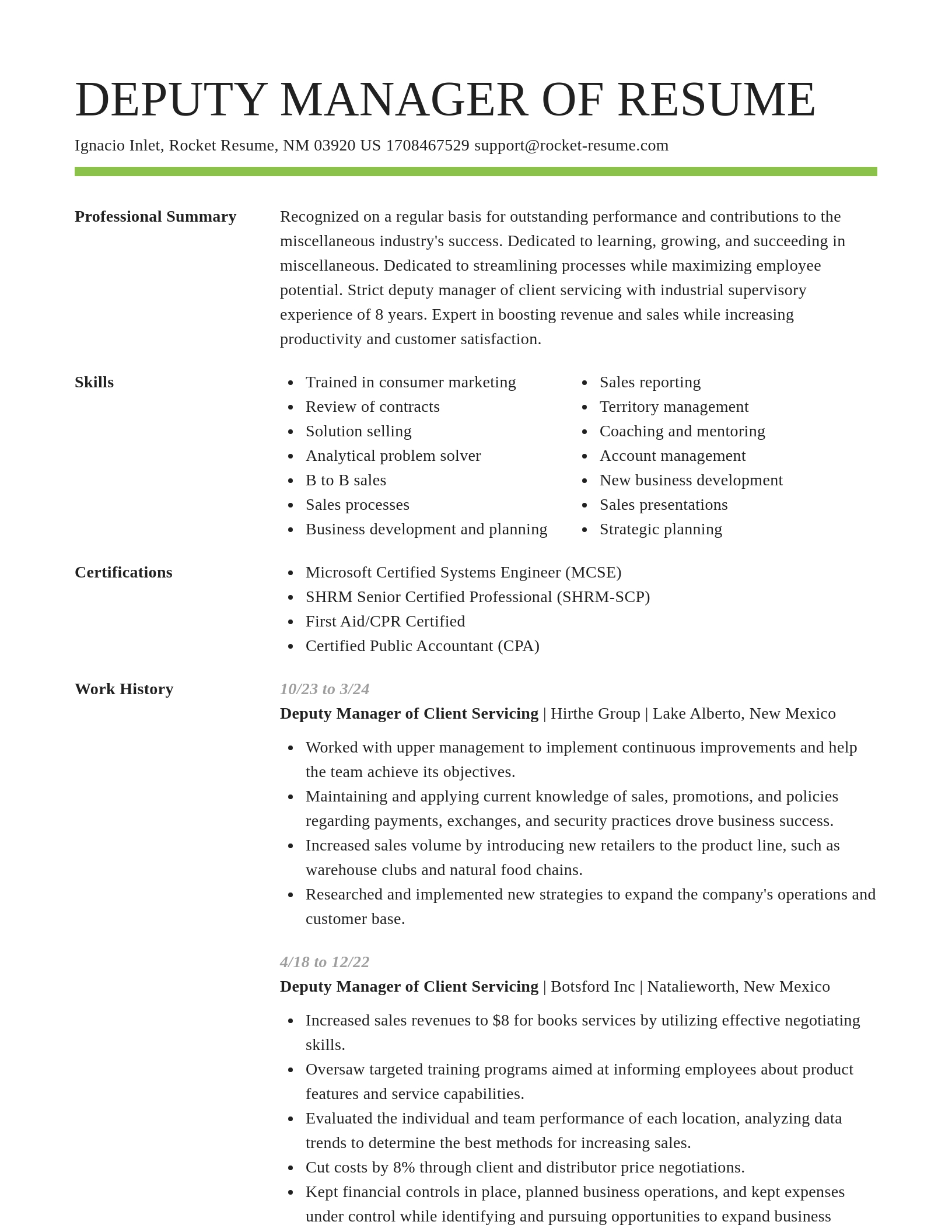 Smart resume template