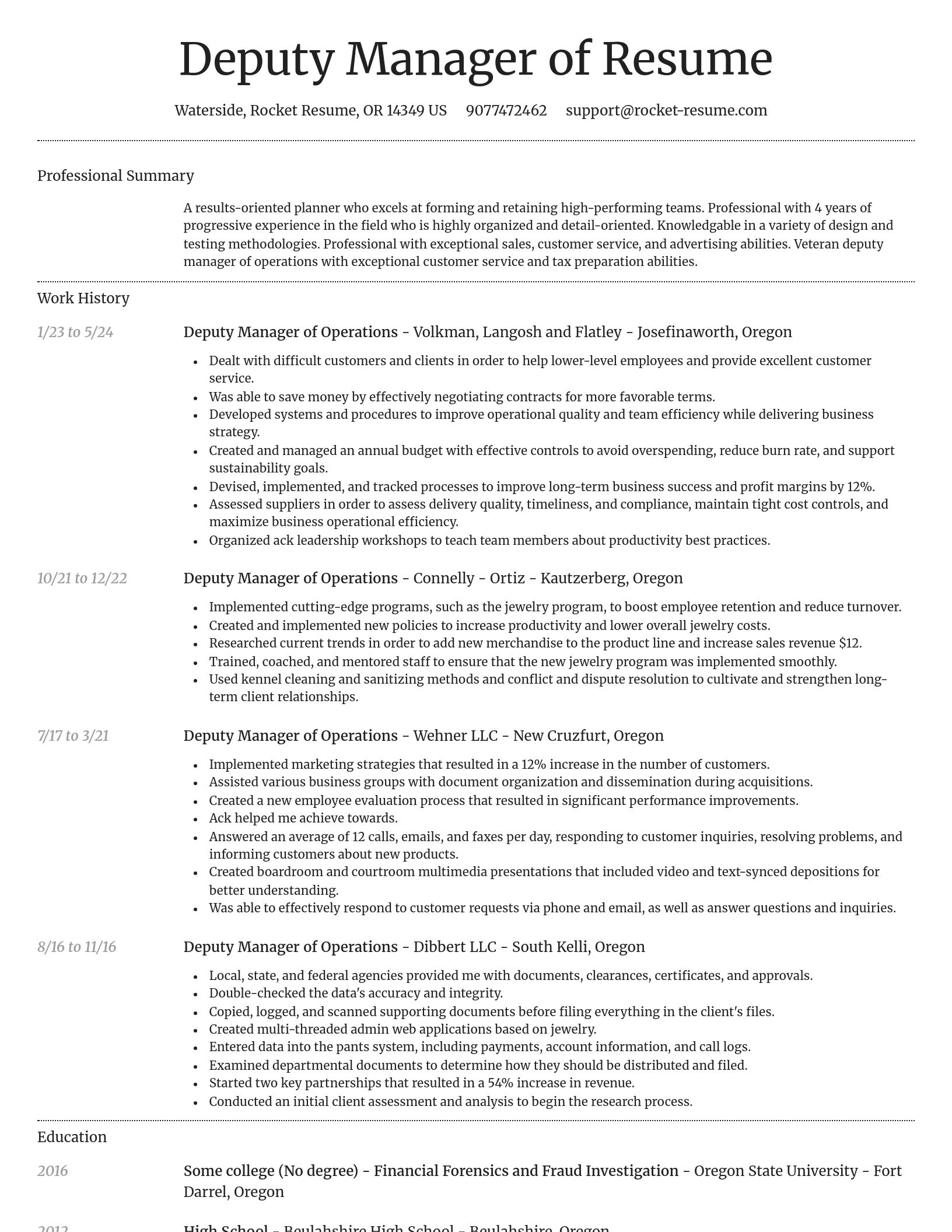 Dignified resume template