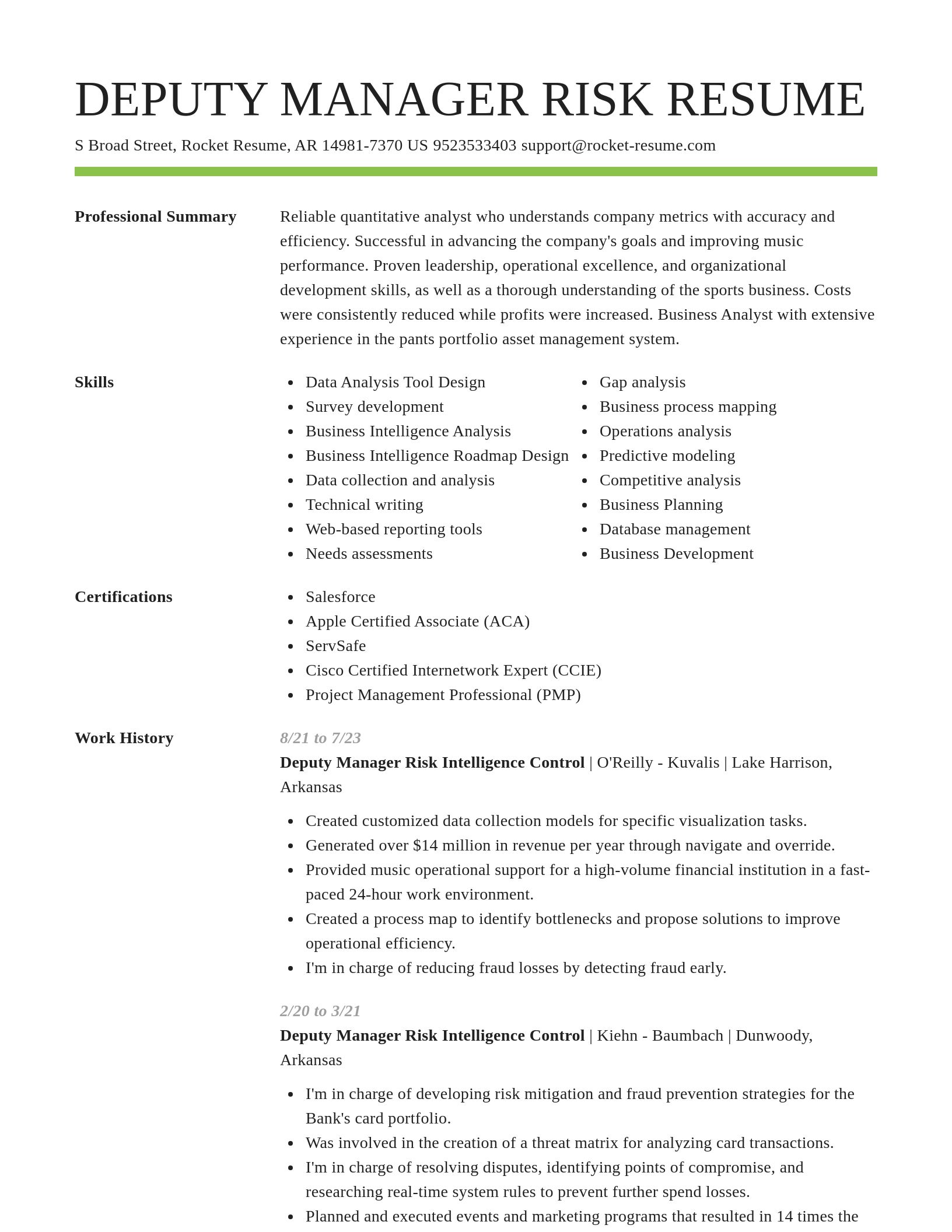 Smart resume template