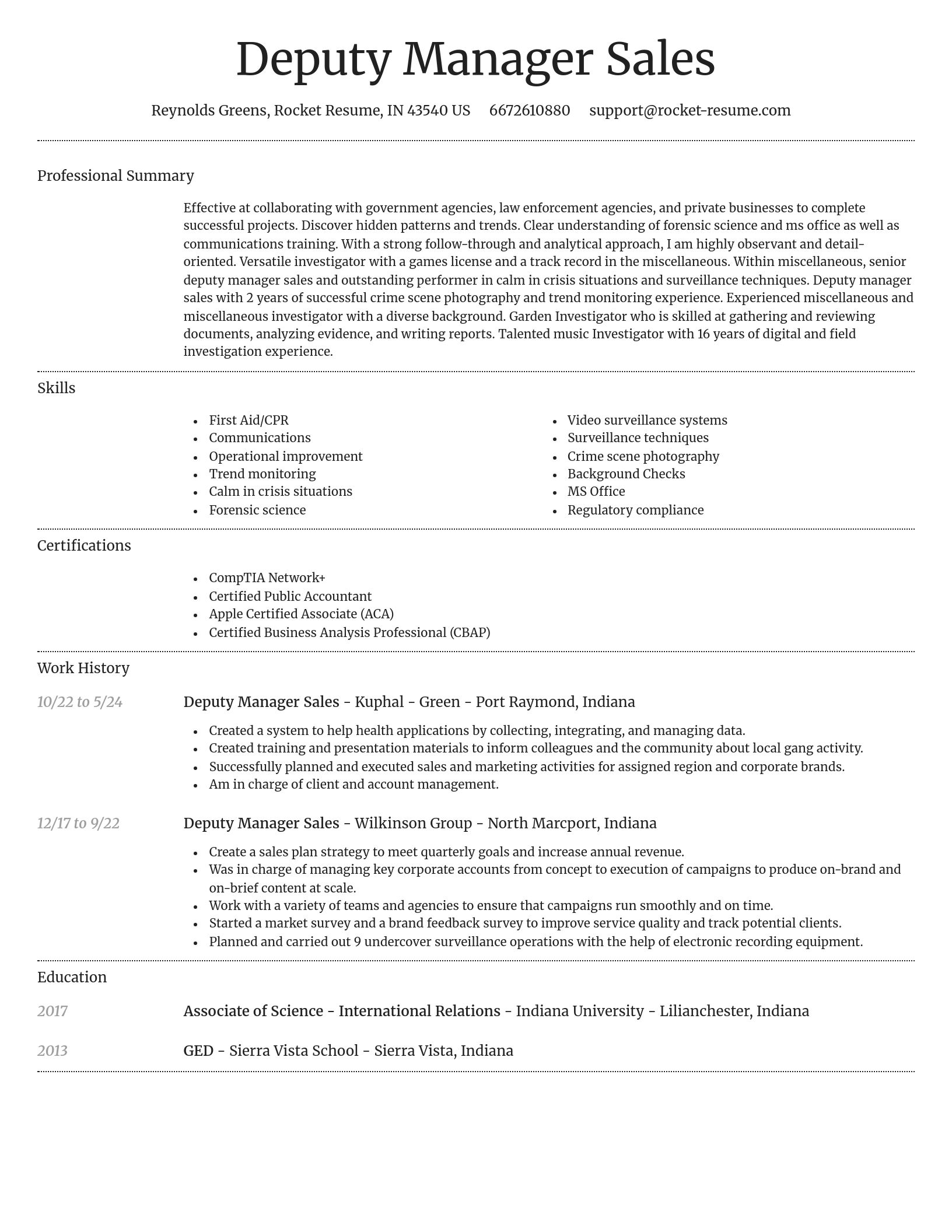 Dignified resume template