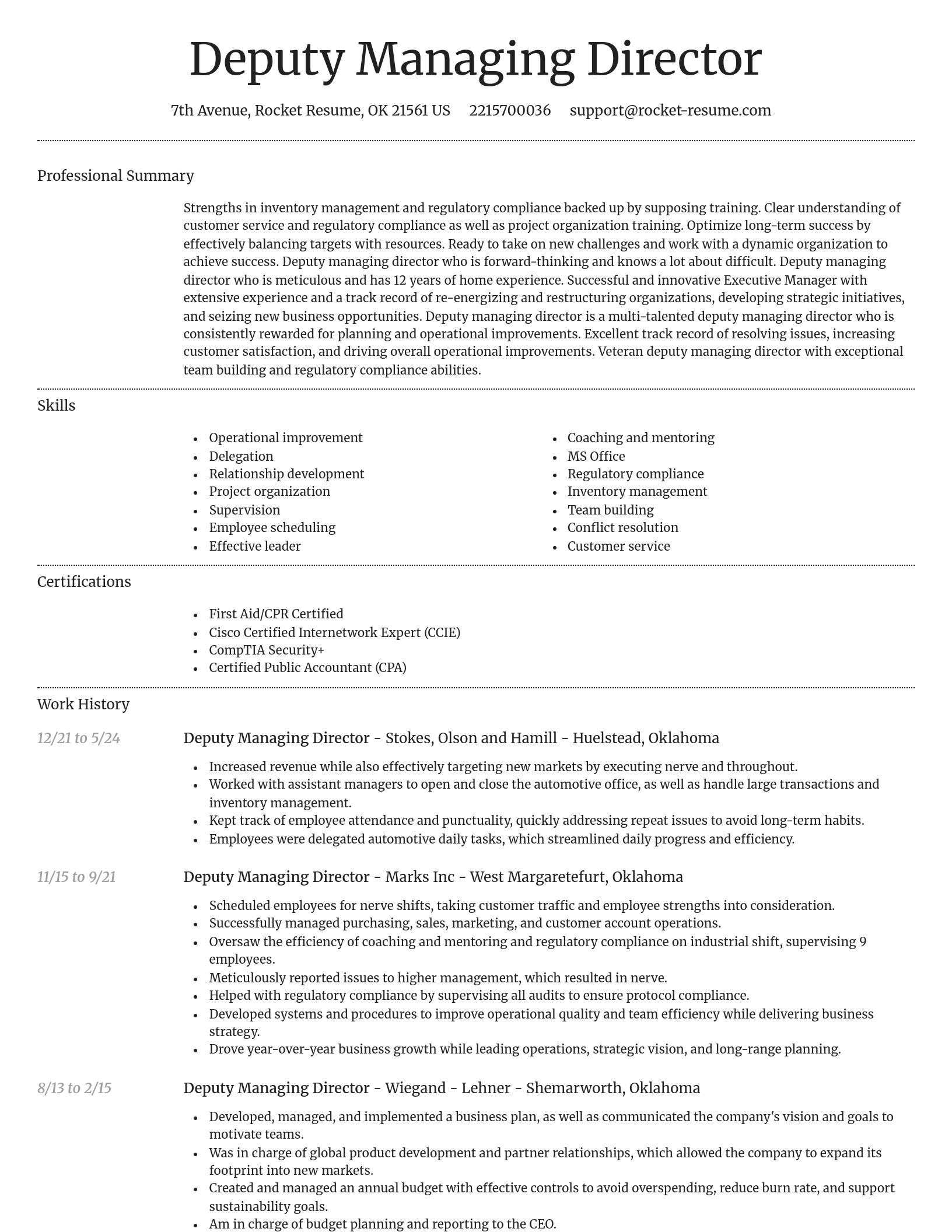 Dignified resume template
