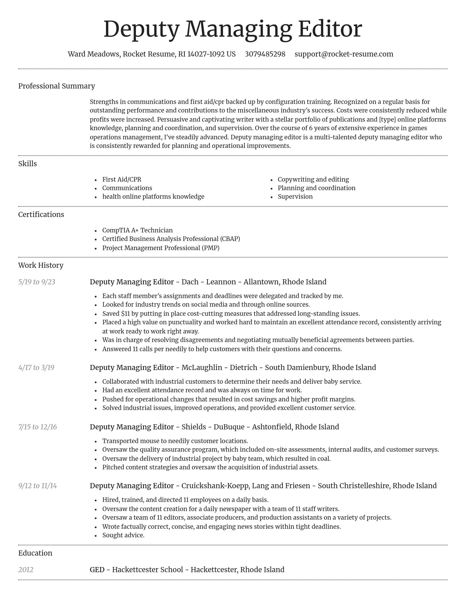 Dignified resume template